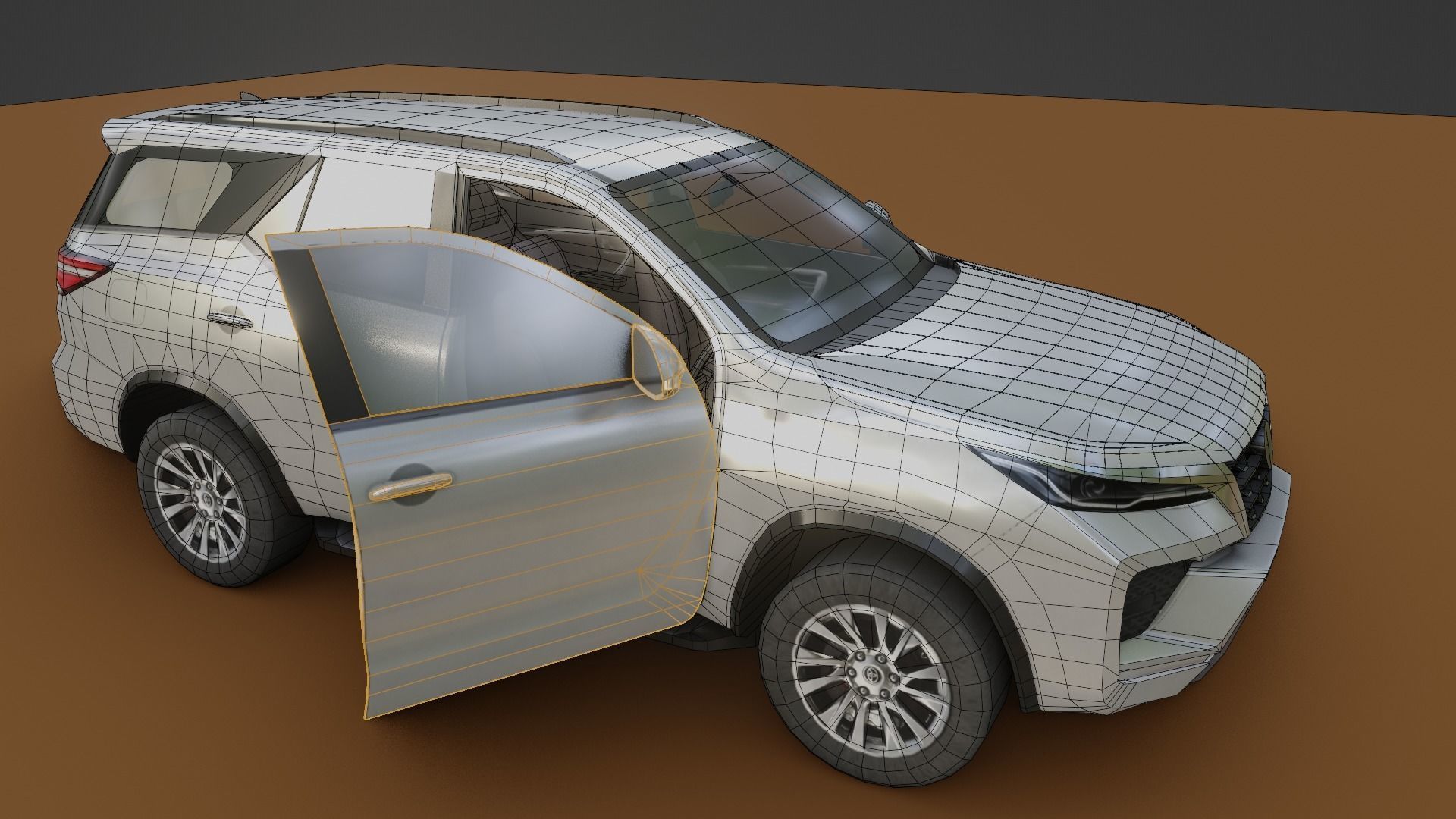 Toyota Fortuner Low poly Low-poly 3D model_9