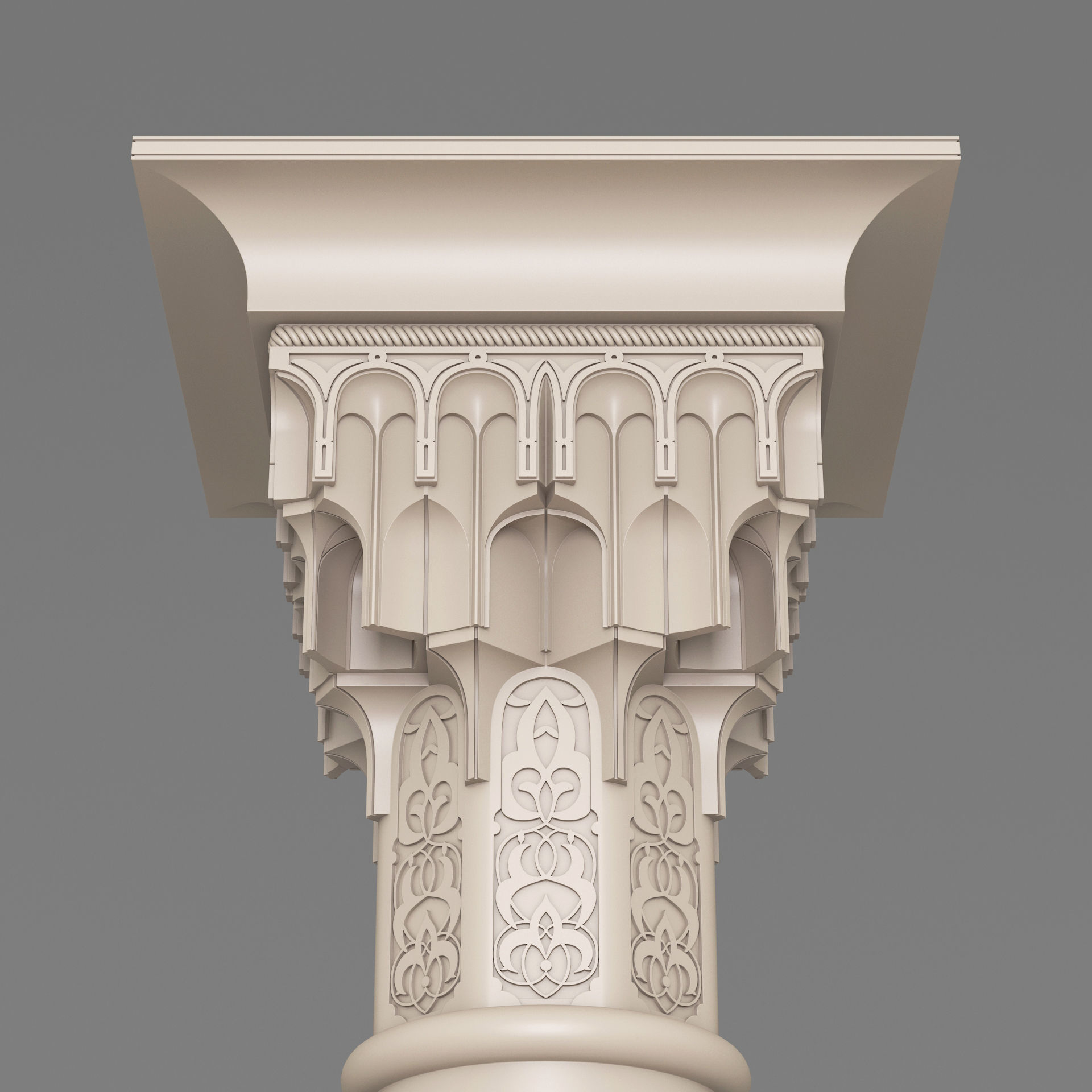Classic Islamic Muqarnas Column 002 3D model_3