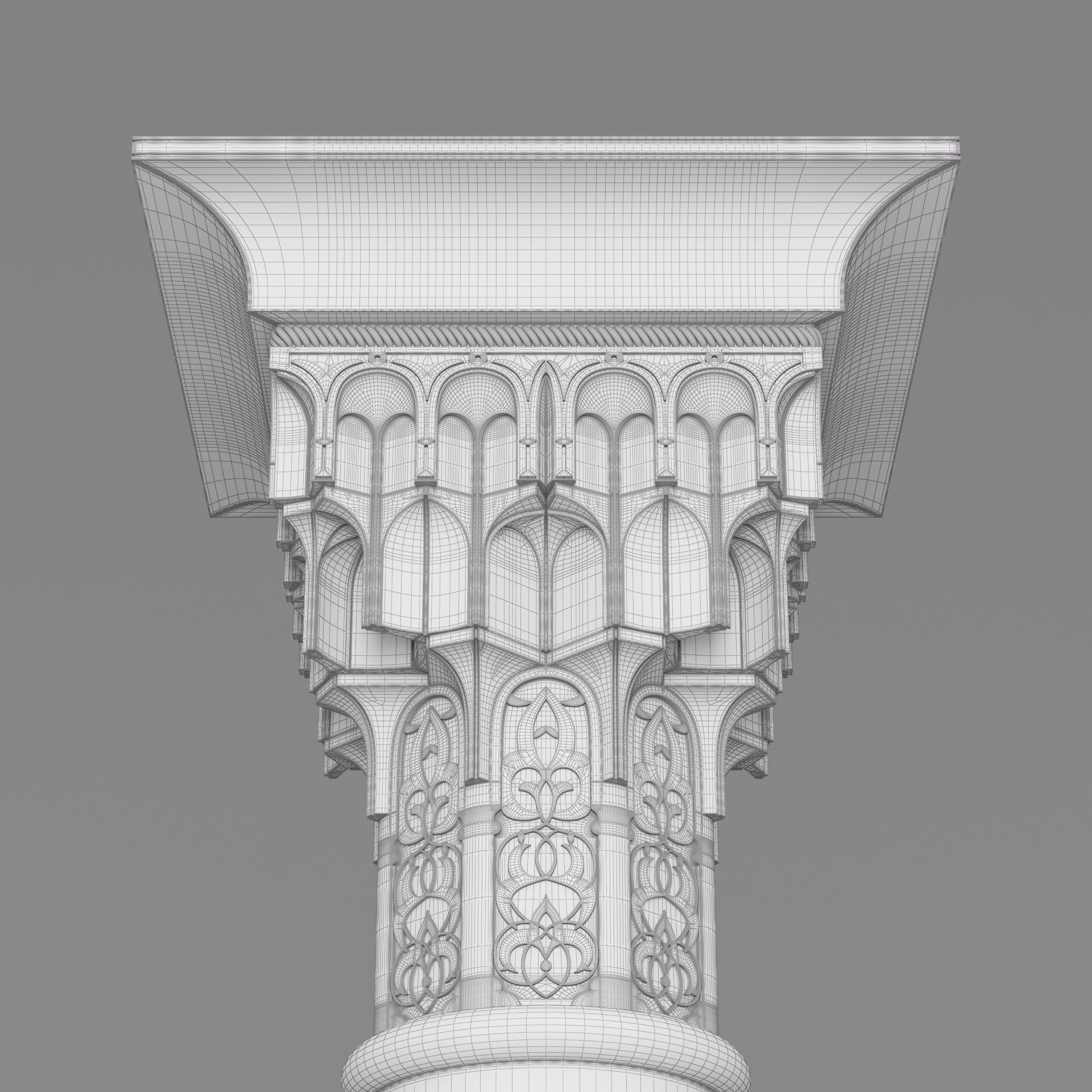 Classic Islamic Muqarnas Column 002 3D model_10