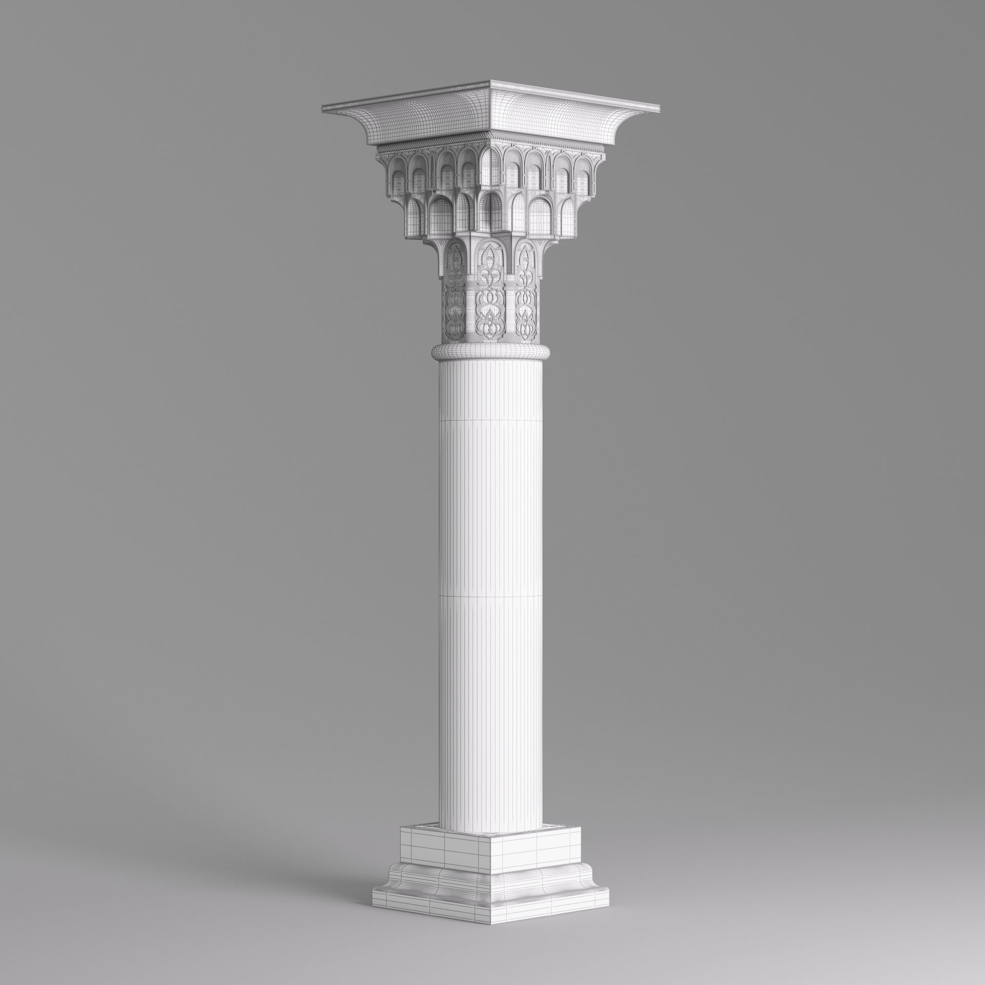 Classic Islamic Muqarnas Column 002 3D model_7