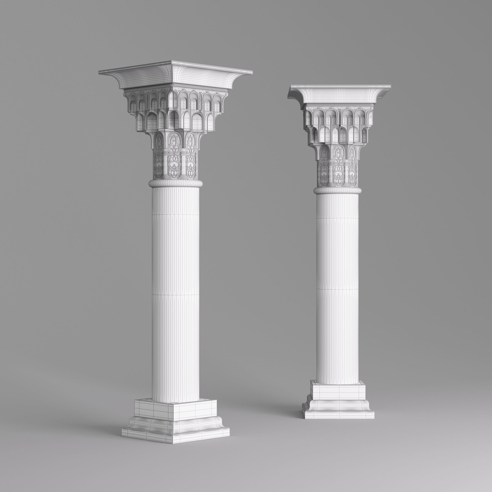 Classic Islamic Muqarnas Column 002 3D model_13