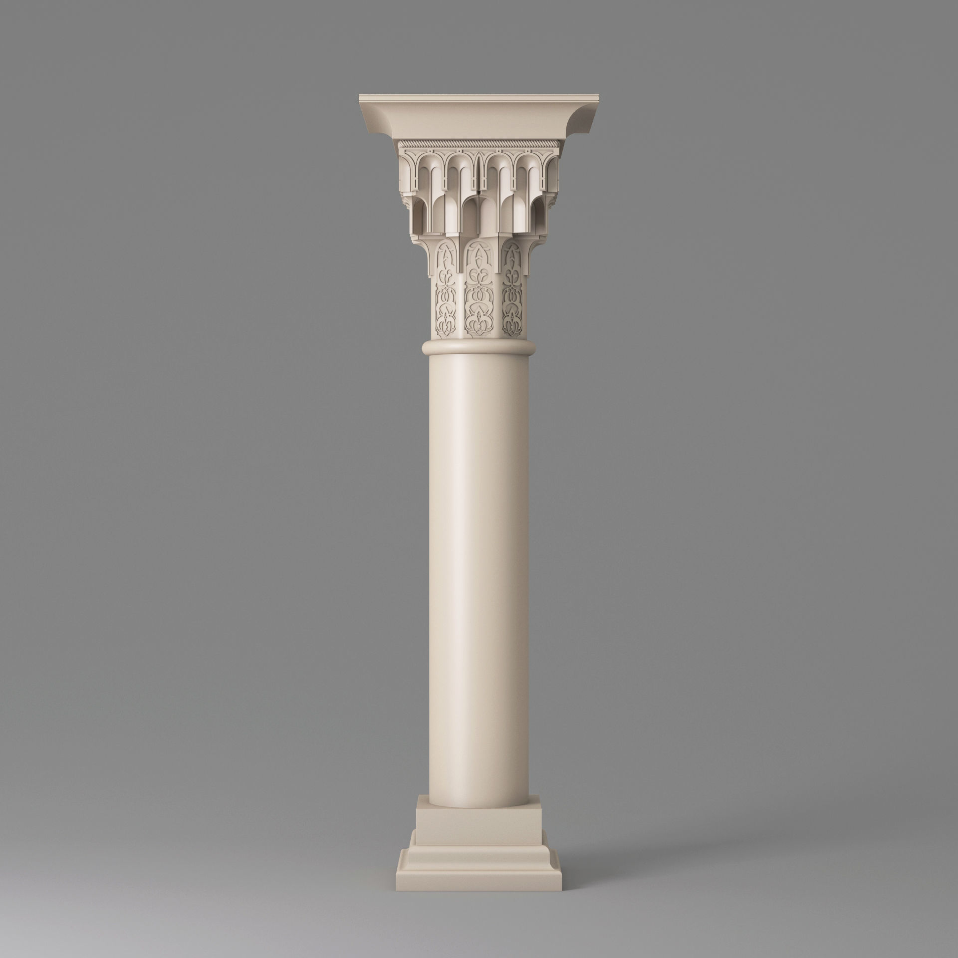 Classic Islamic Muqarnas Column 002 3D model_1