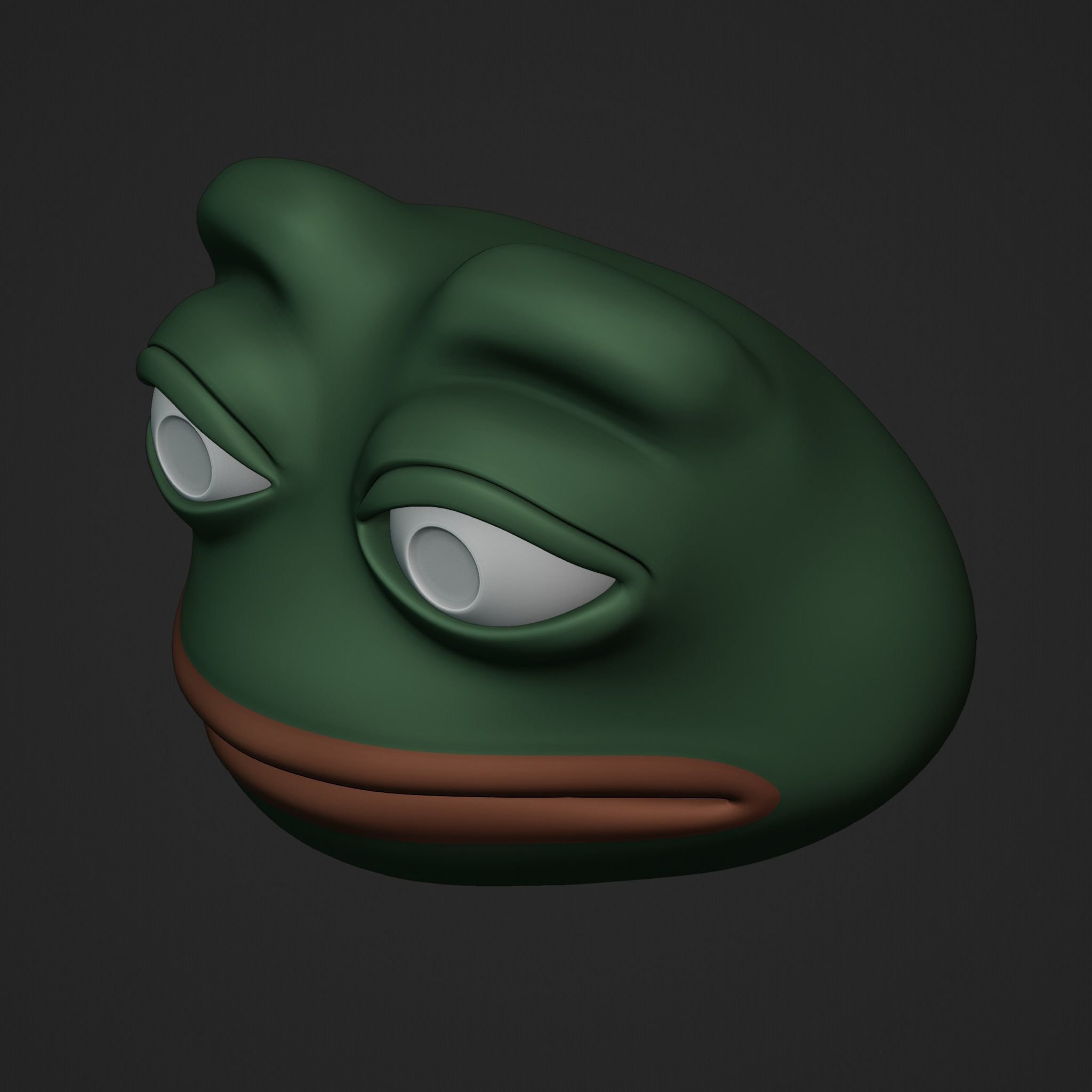 Pepe the Frog - Shocked Pepe Expression Head Model Low-poly 3D model_20