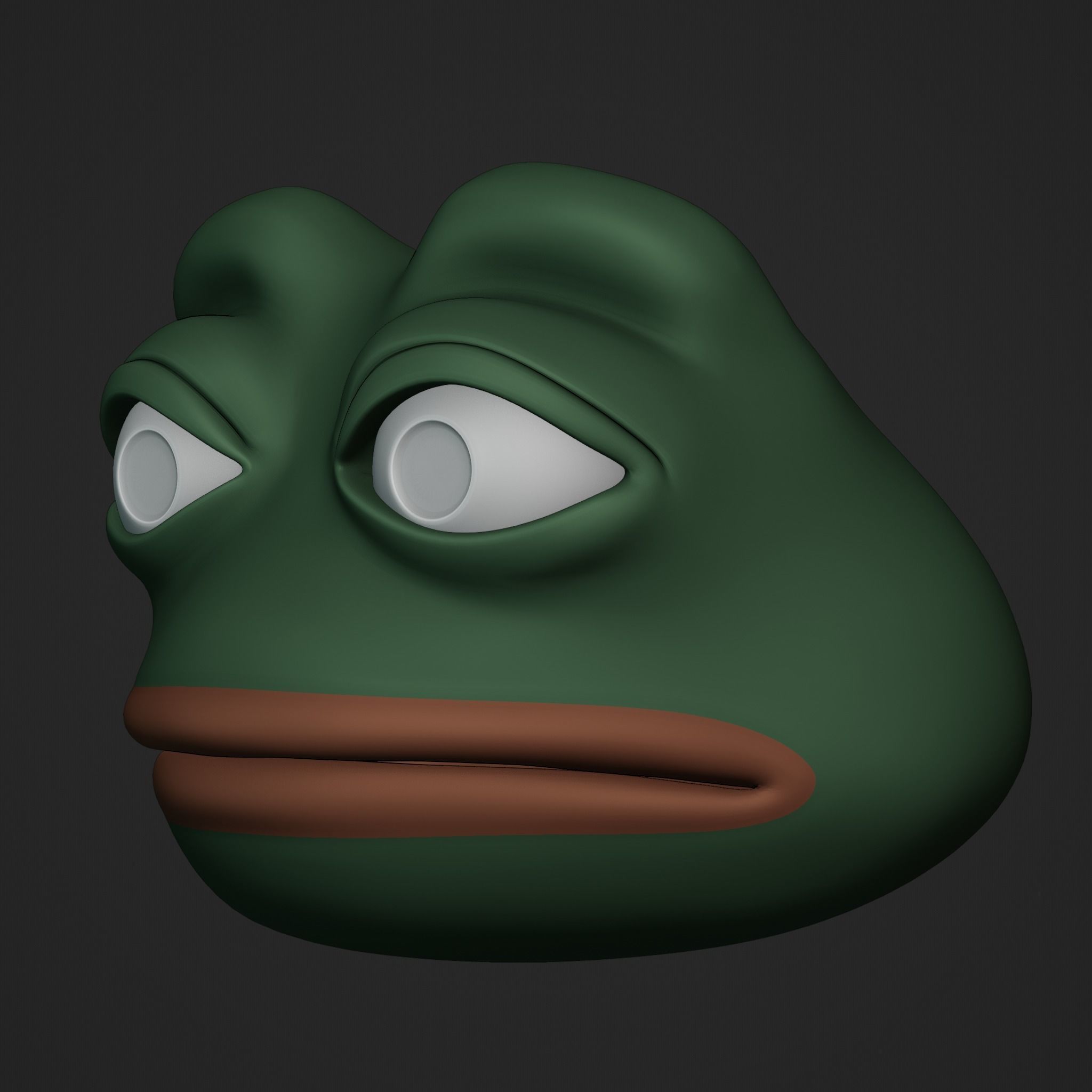 Pepe the Frog - Shocked Pepe Expression Head Model Low-poly 3D model_18