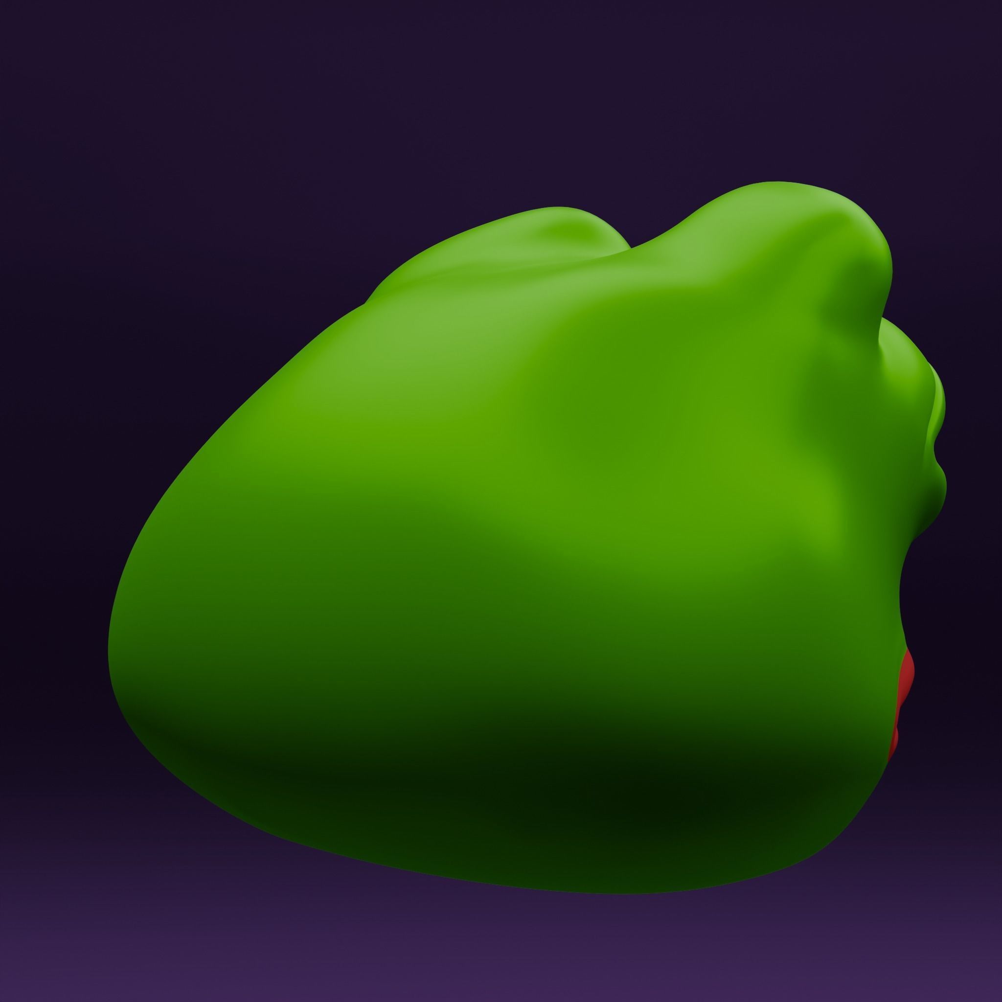 Pepe the Frog - Shocked Pepe Expression Head Model Low-poly 3D model_5
