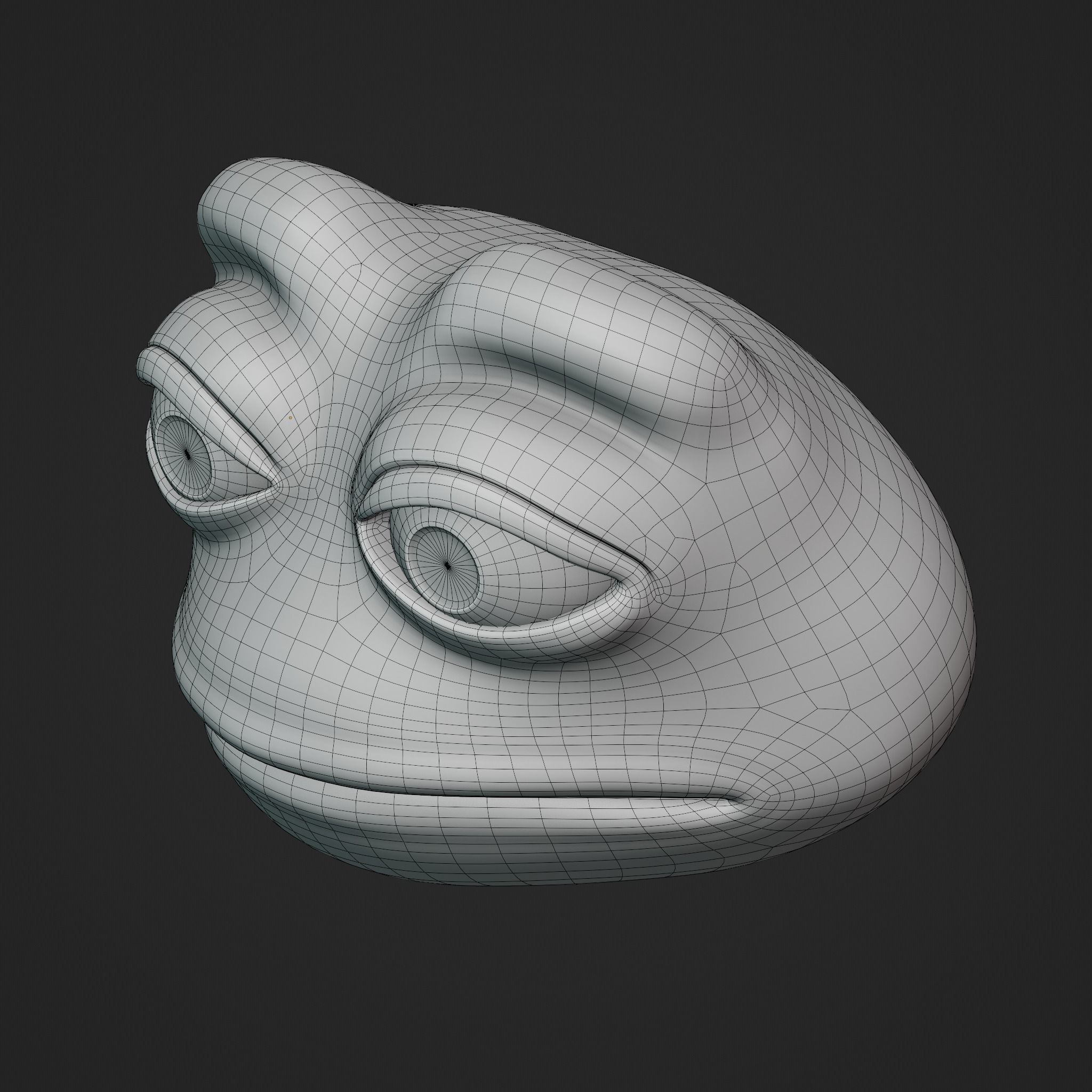 Pepe the Frog - Shocked Pepe Expression Head Model Low-poly 3D model_26