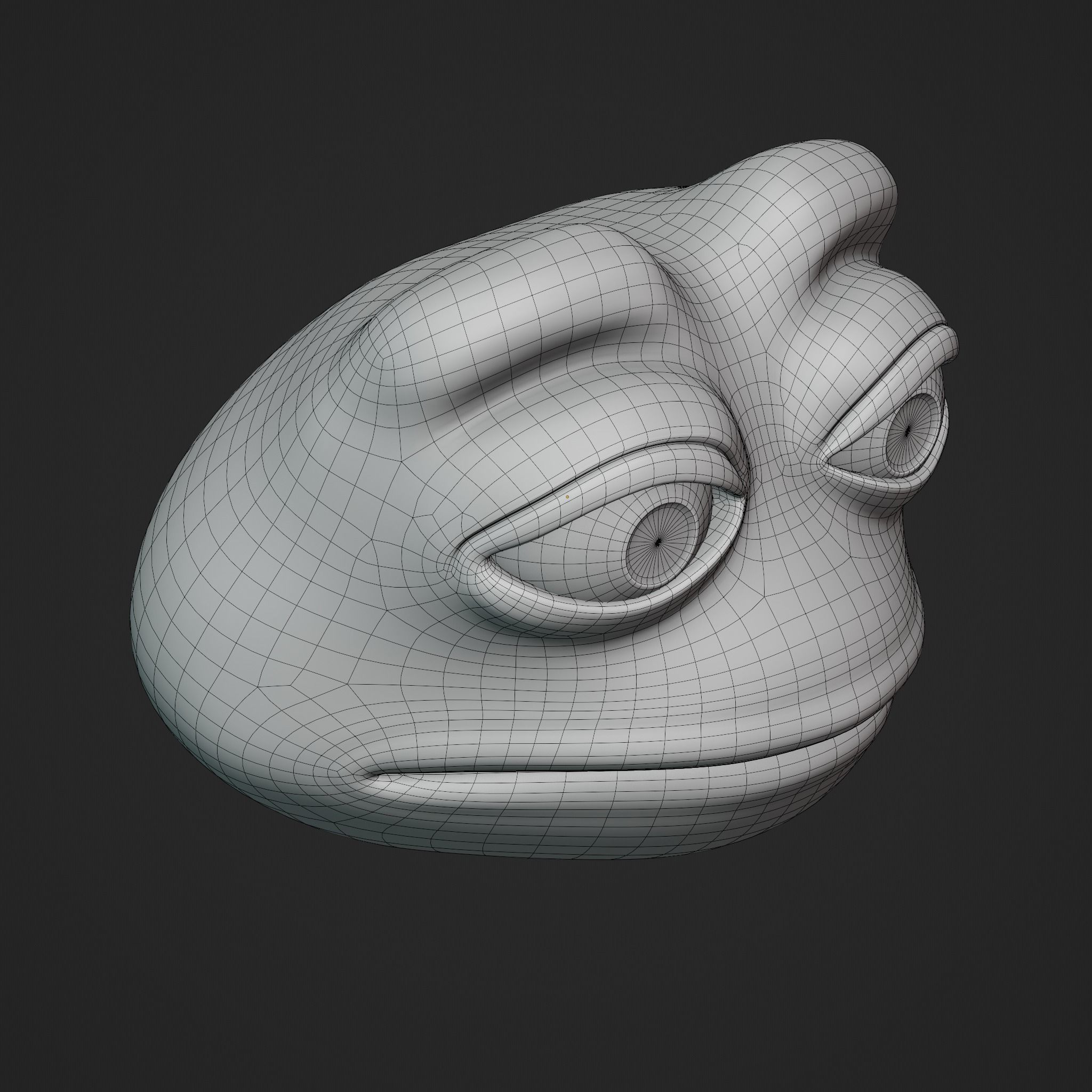 Pepe the Frog - Shocked Pepe Expression Head Model Low-poly 3D model_27