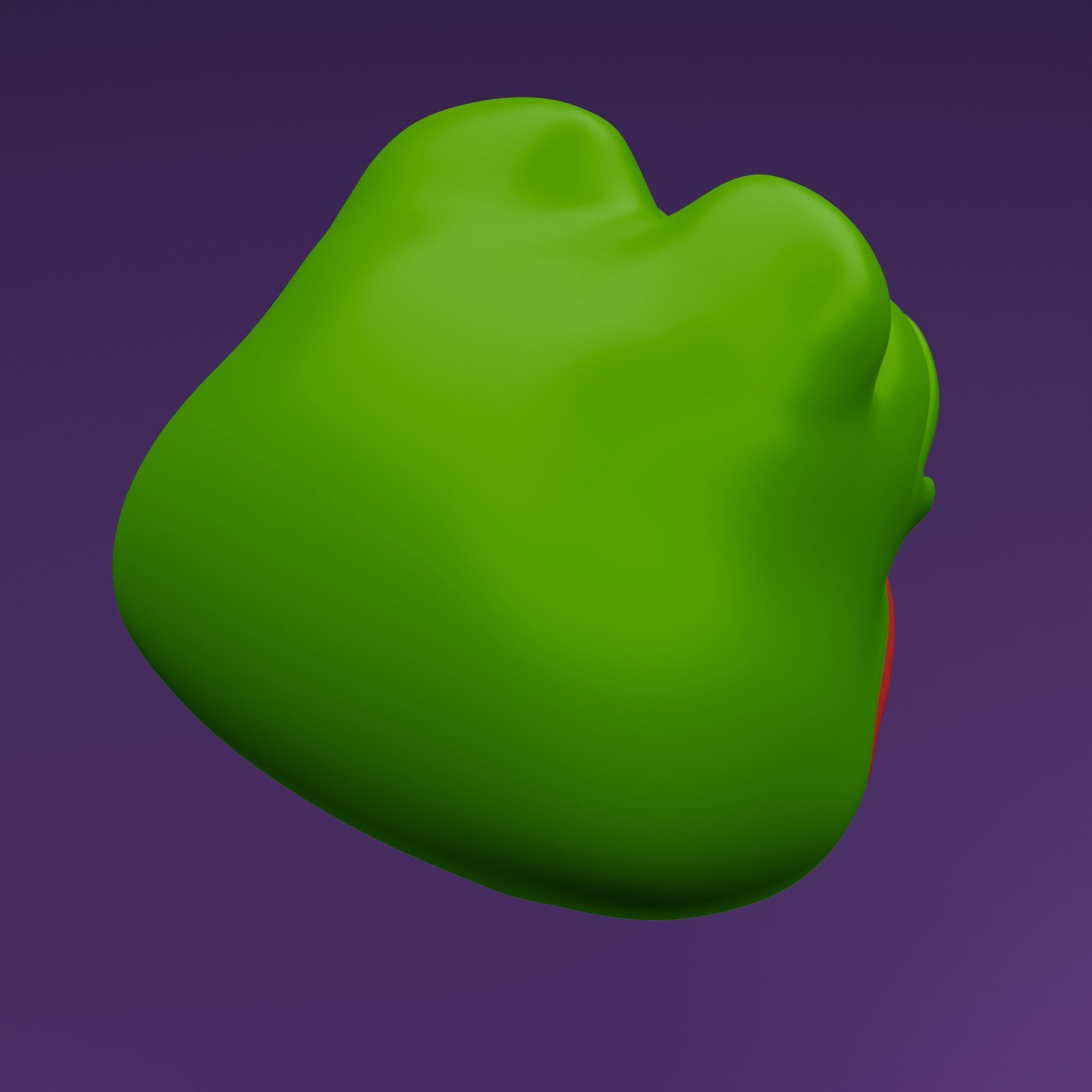 Pepe the Frog - Shocked Pepe Expression Head Model Low-poly 3D model_10