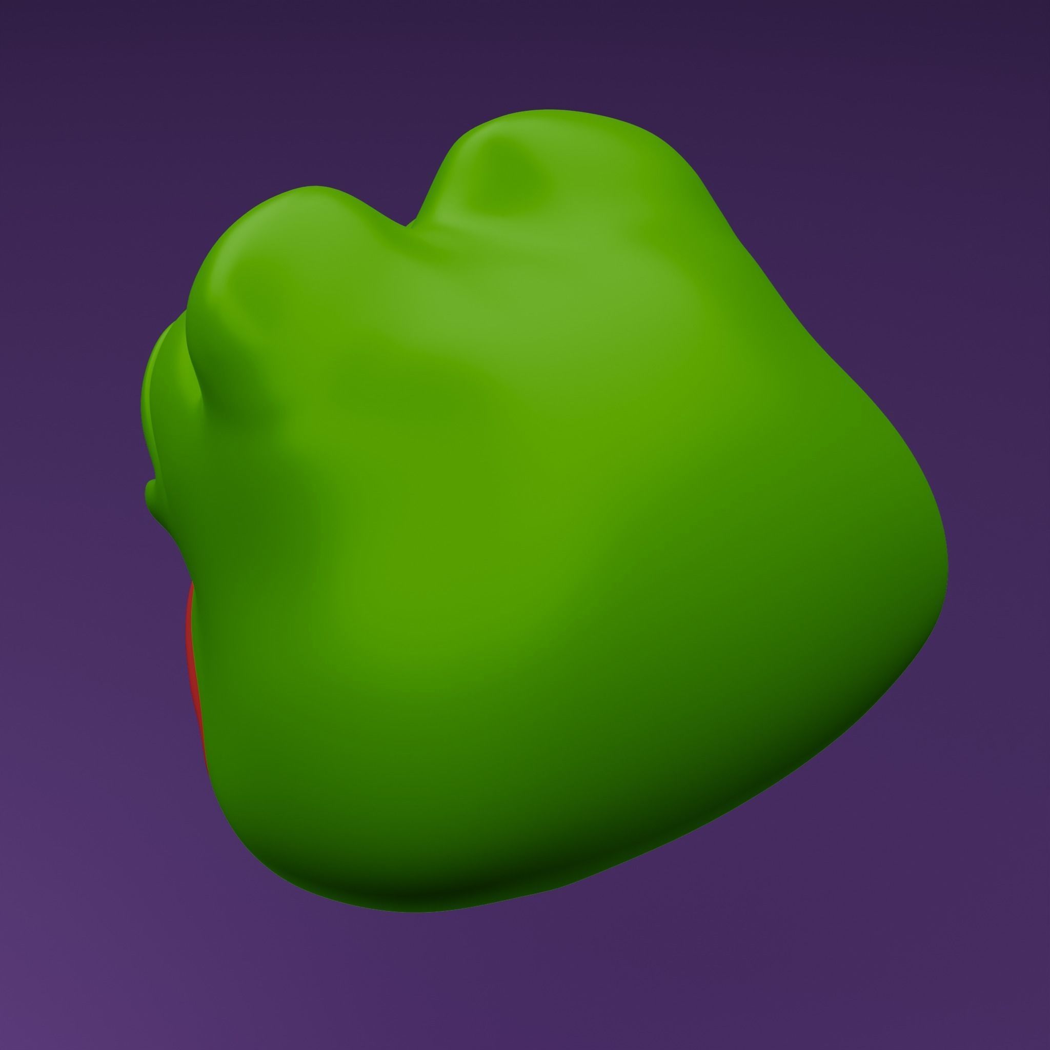Pepe the Frog - Shocked Pepe Expression Head Model Low-poly 3D model_9