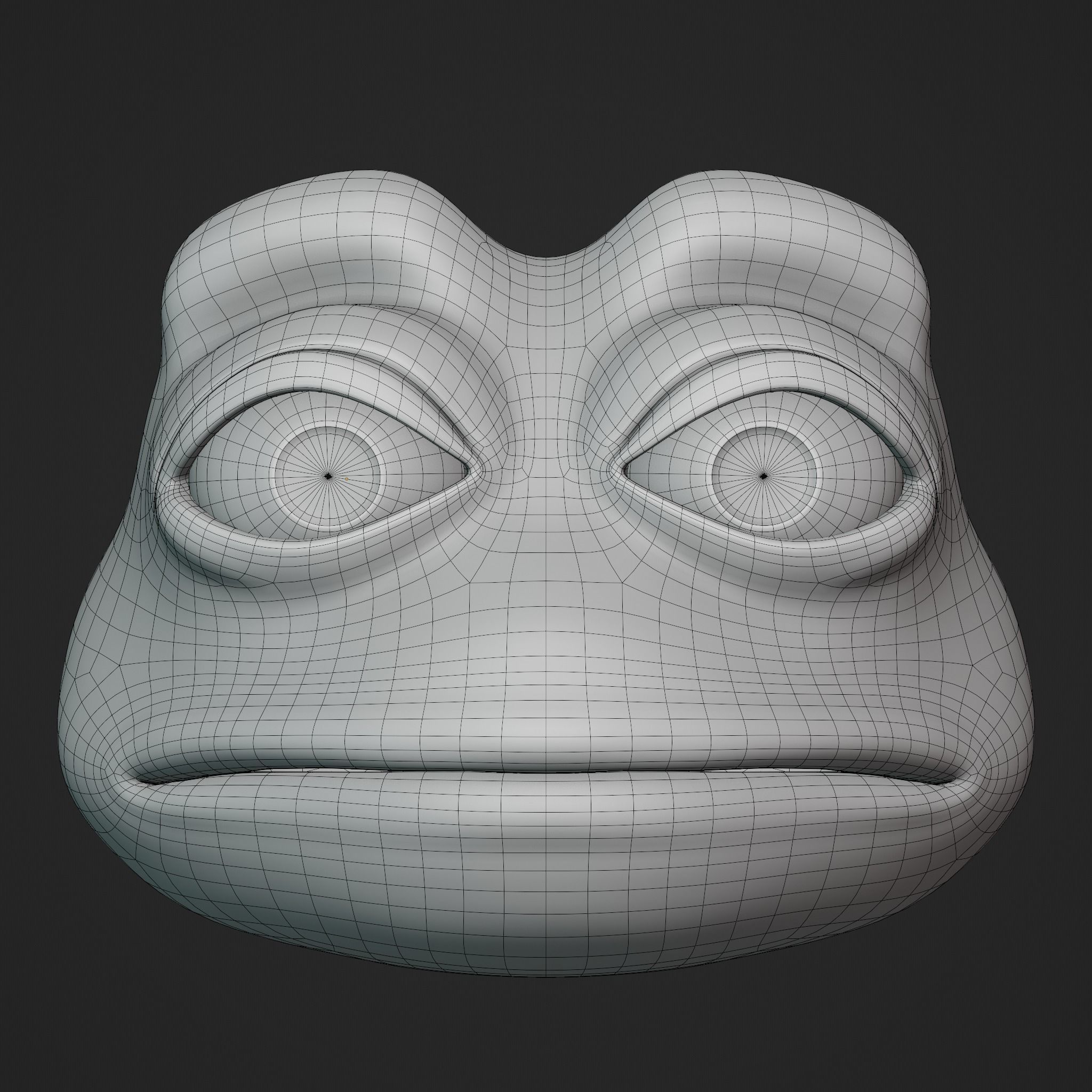 Pepe the Frog - Shocked Pepe Expression Head Model Low-poly 3D model_25