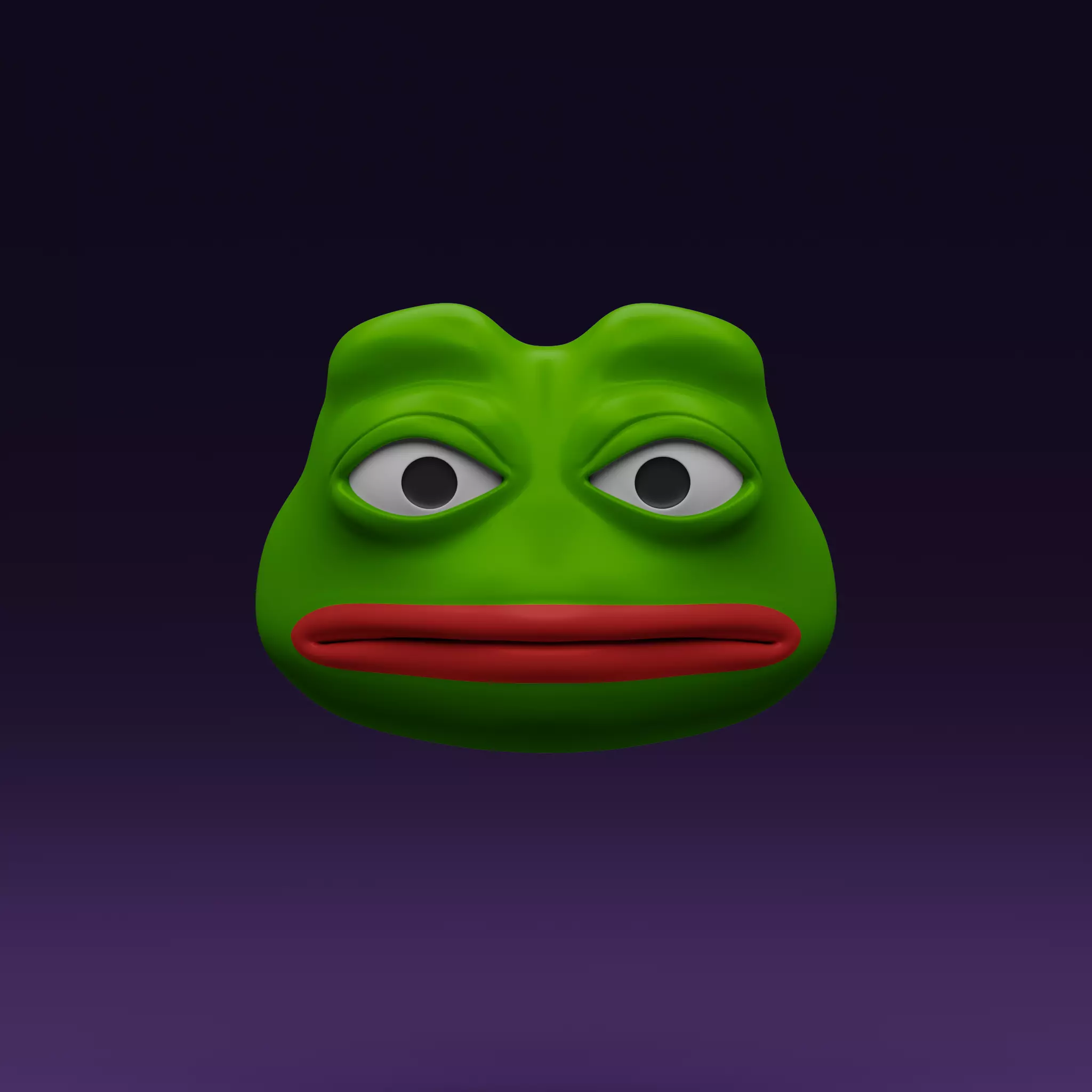 Pepe the Frog - Shocked Pepe Expression Head Model Low-poly 3D model_0