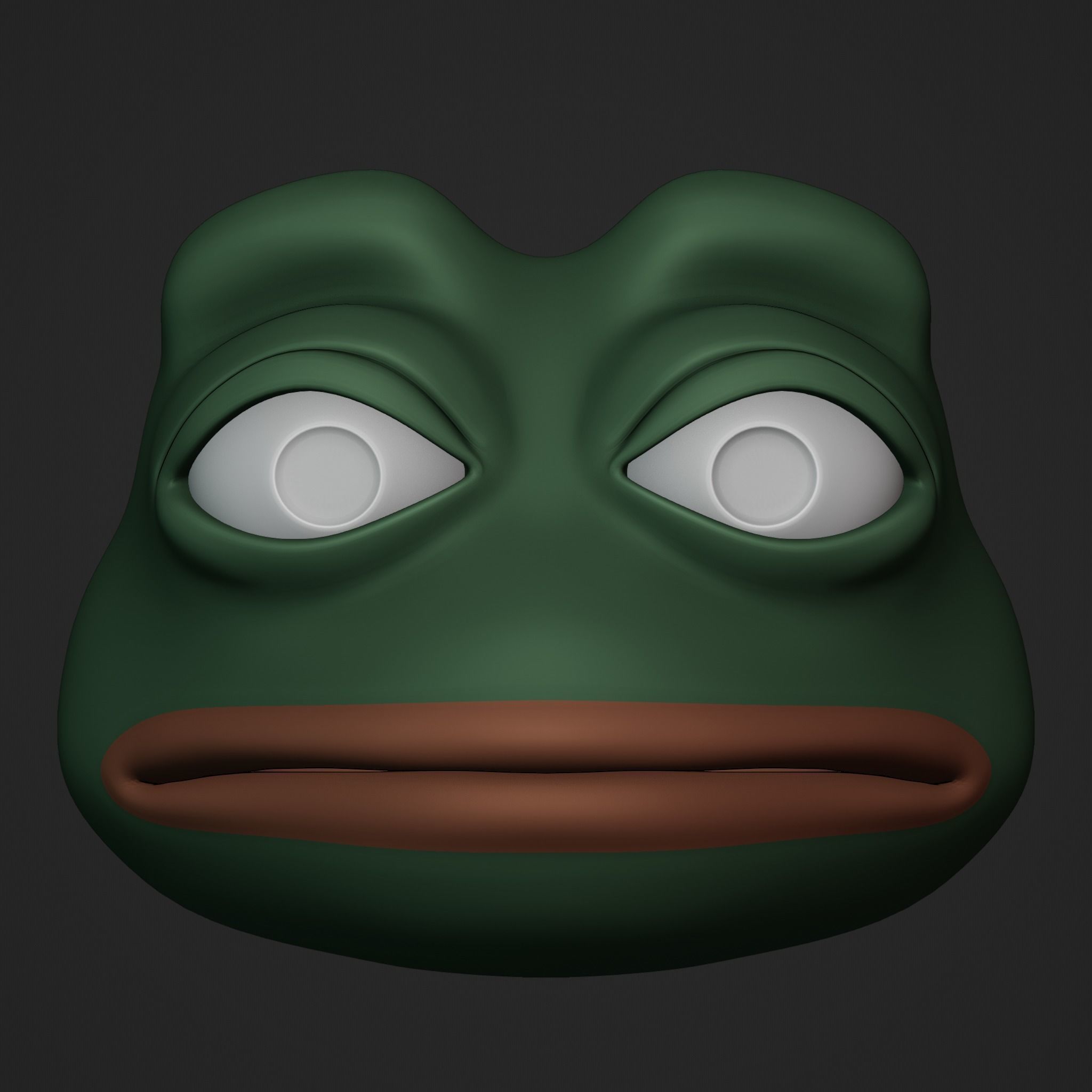 Pepe the Frog - Shocked Pepe Expression Head Model Low-poly 3D model_24