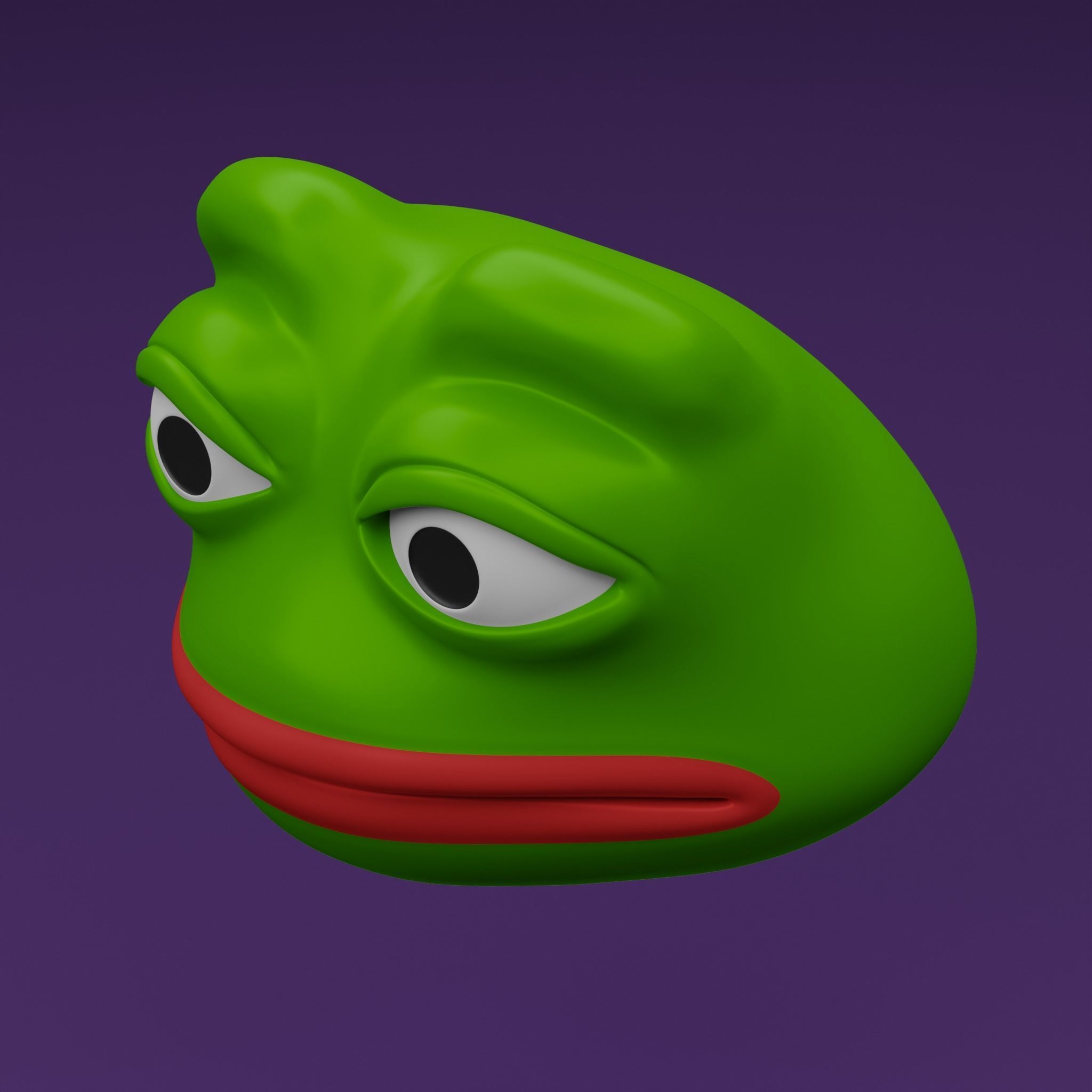 Pepe the Frog - Shocked Pepe Expression Head Model Low-poly 3D model_11