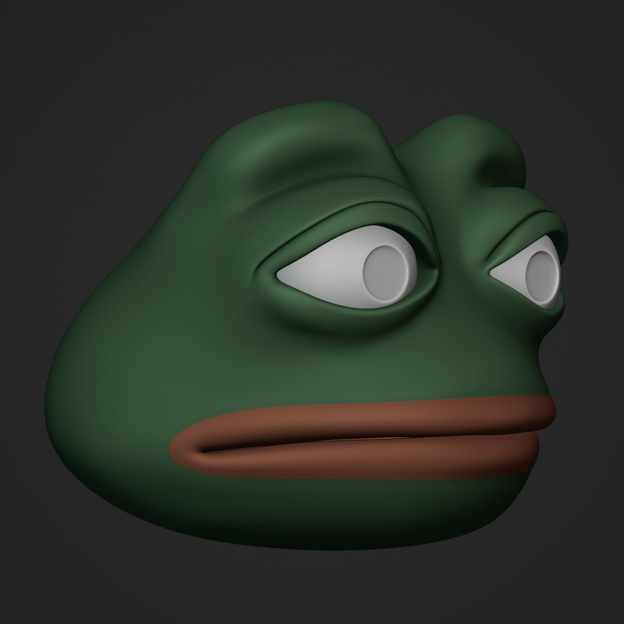 Pepe the Frog - Shocked Pepe Expression Head Model Low-poly 3D model_17