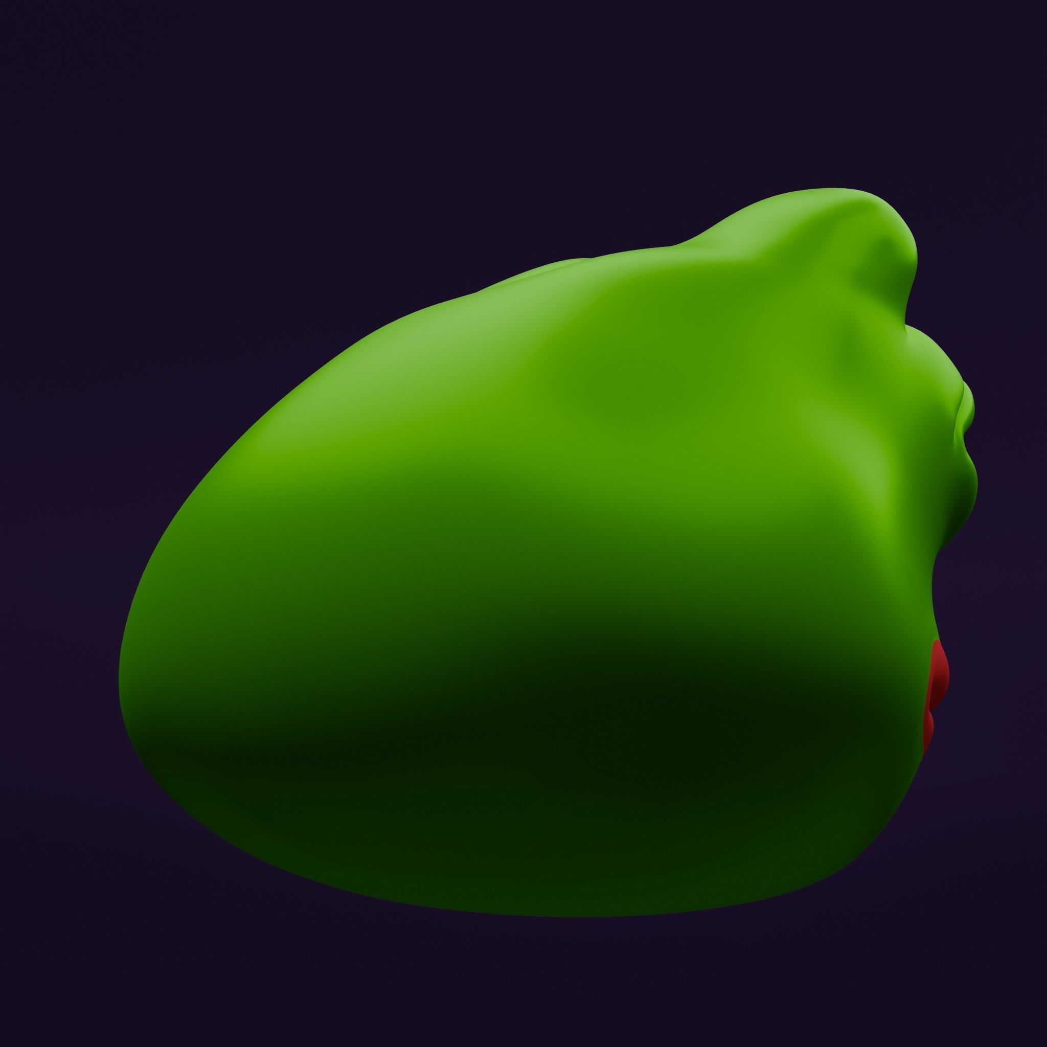 Pepe the Frog - Shocked Pepe Expression Head Model Low-poly 3D model_16