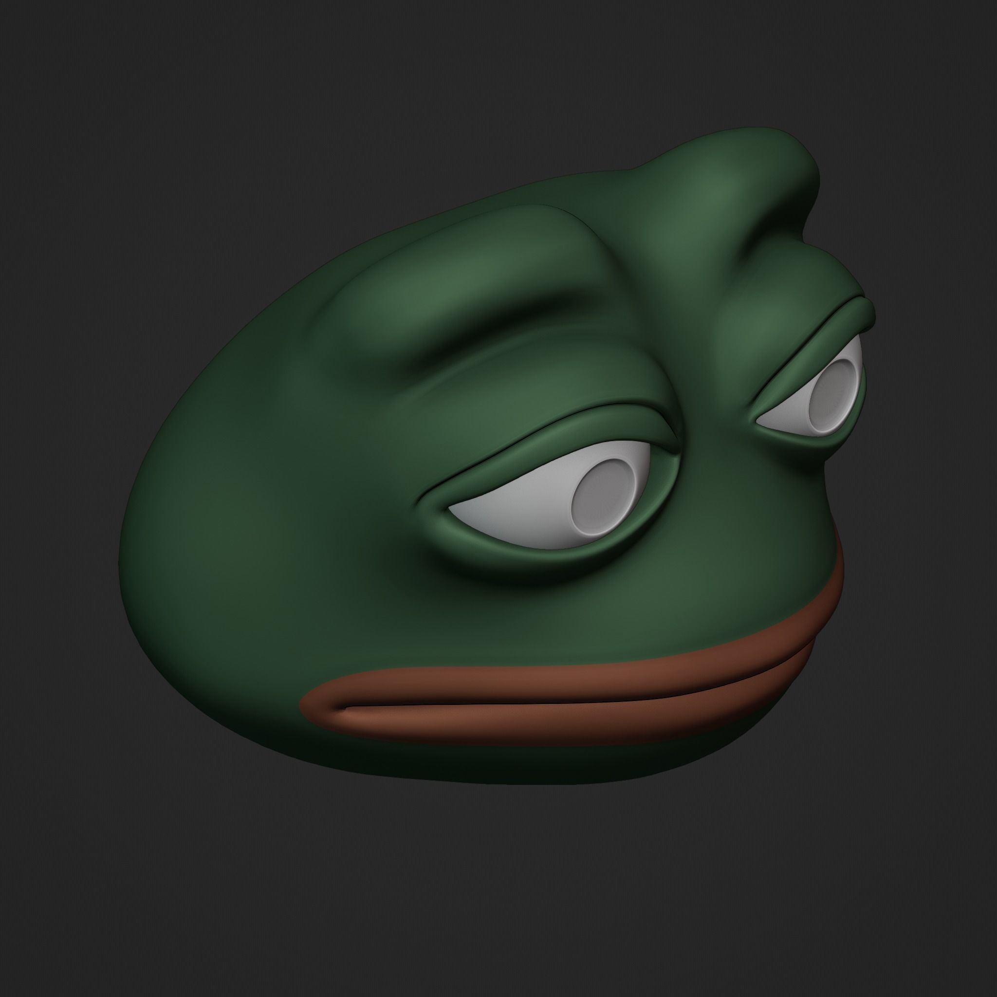 Pepe the Frog - Shocked Pepe Expression Head Model Low-poly 3D model_21