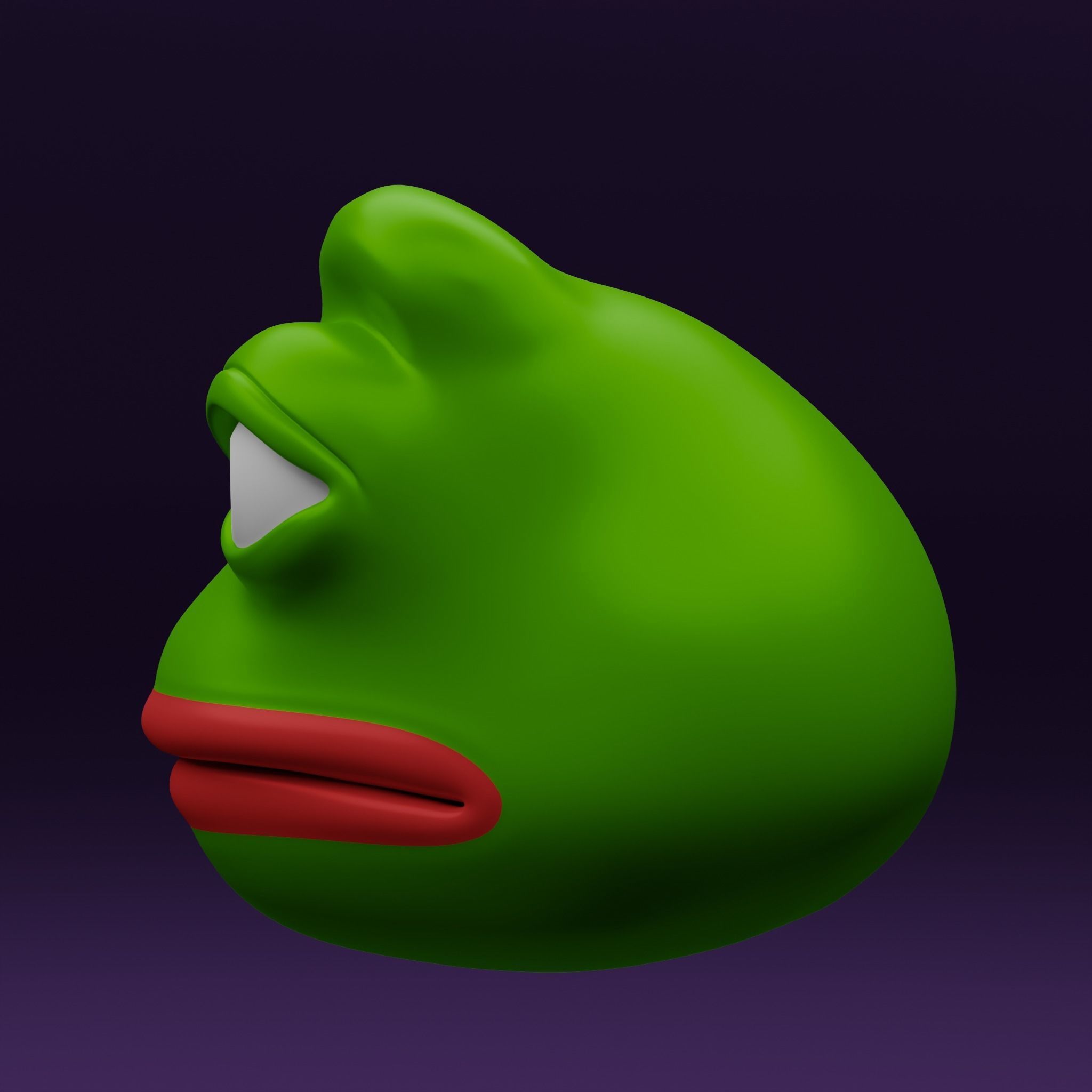 Pepe the Frog - Shocked Pepe Expression Head Model Low-poly 3D model_6