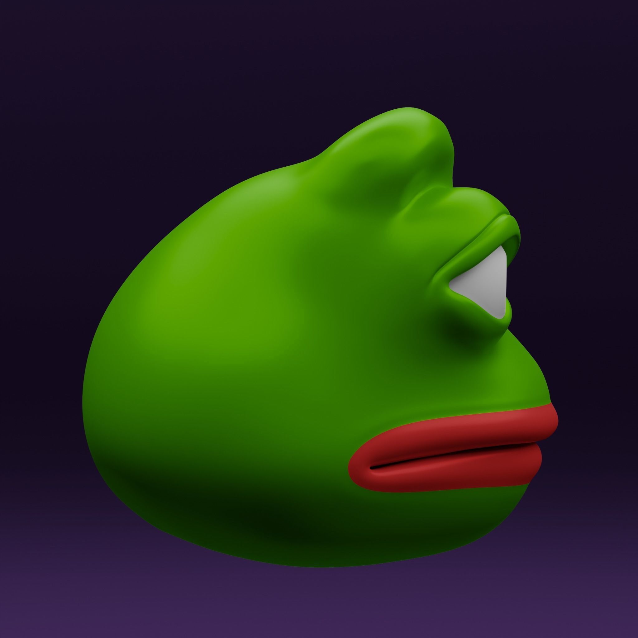 Pepe the Frog - Shocked Pepe Expression Head Model Low-poly 3D model_7