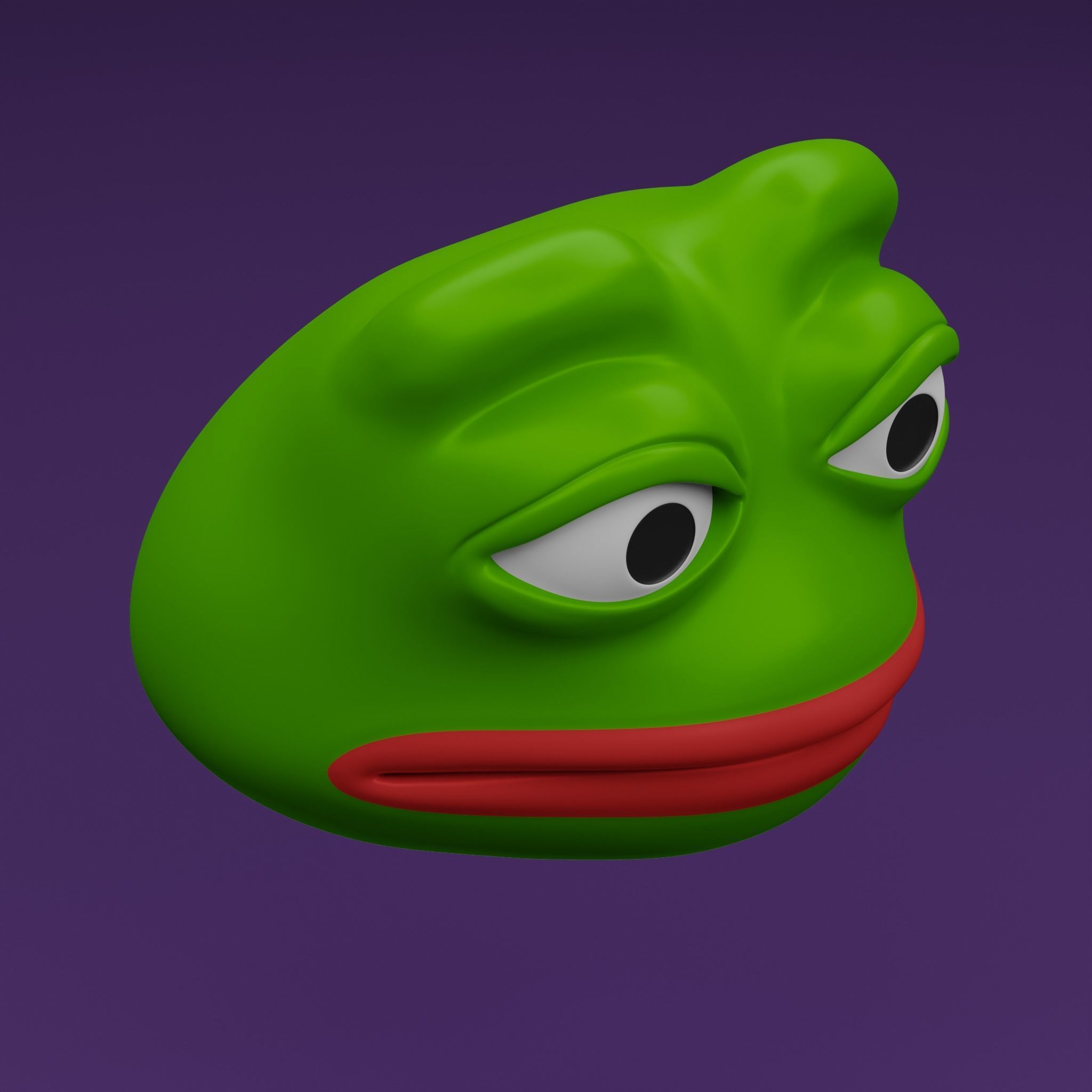 Pepe the Frog - Shocked Pepe Expression Head Model Low-poly 3D model_12