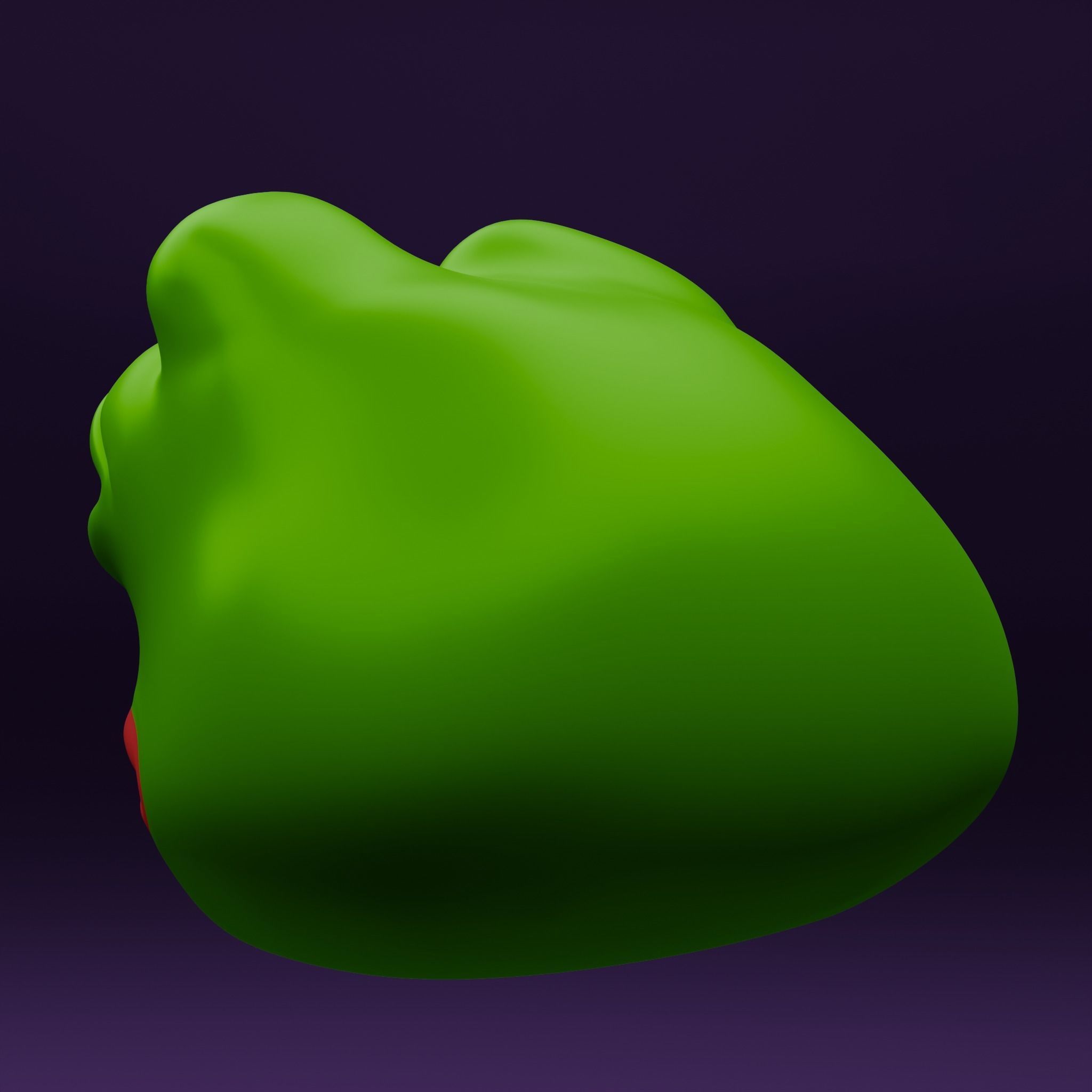 Pepe the Frog - Shocked Pepe Expression Head Model Low-poly 3D model_4