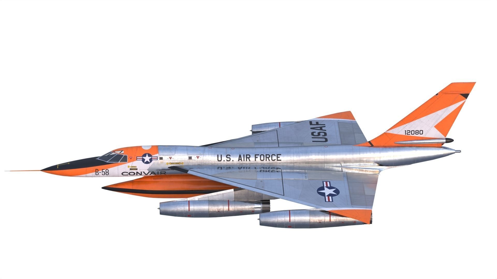B-58 Hustler Nuclear Bomber 3D Model 3D model_9