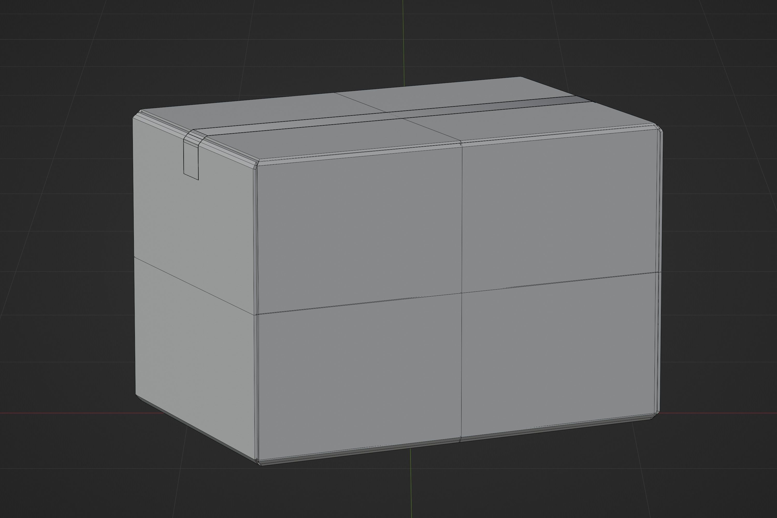 Cardboard box Low-poly 3D model_3