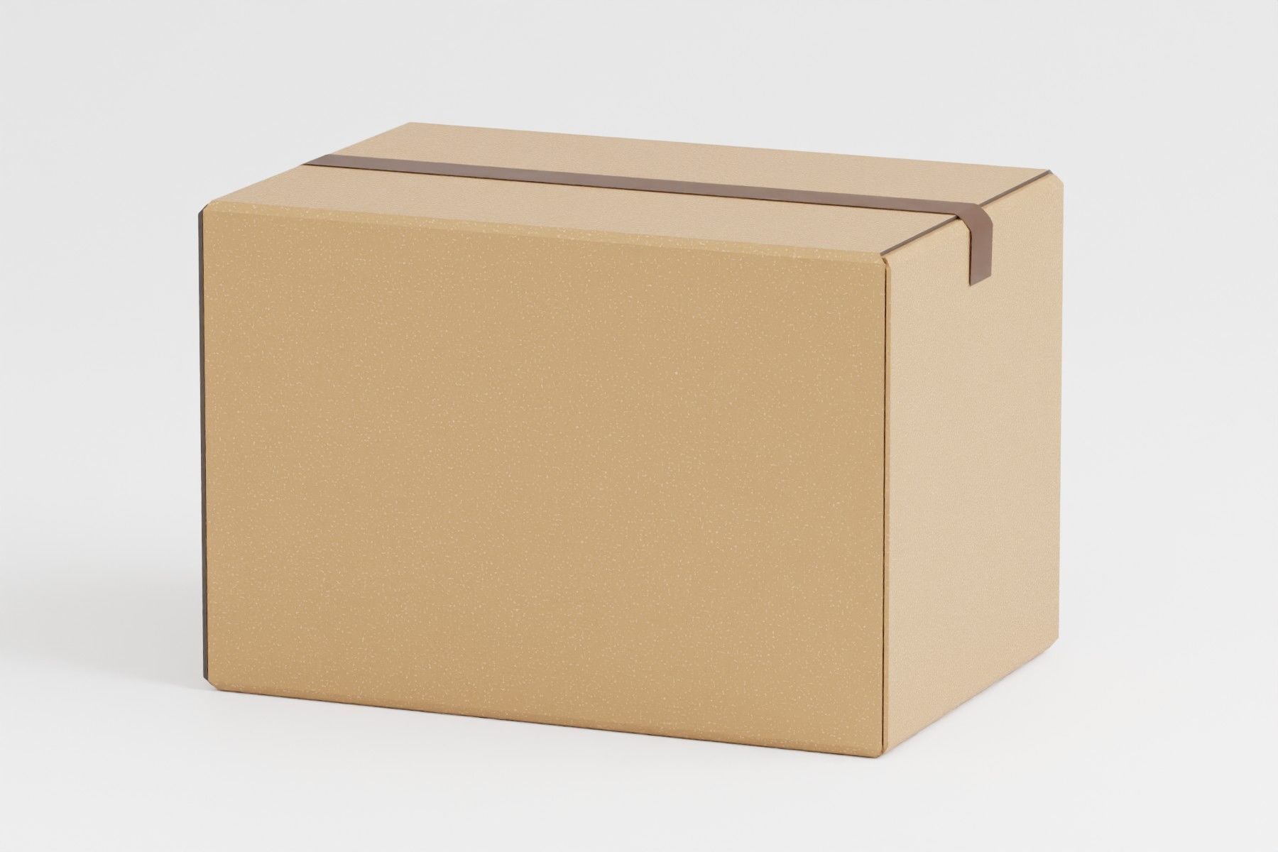 Cardboard box Low-poly 3D model_1
