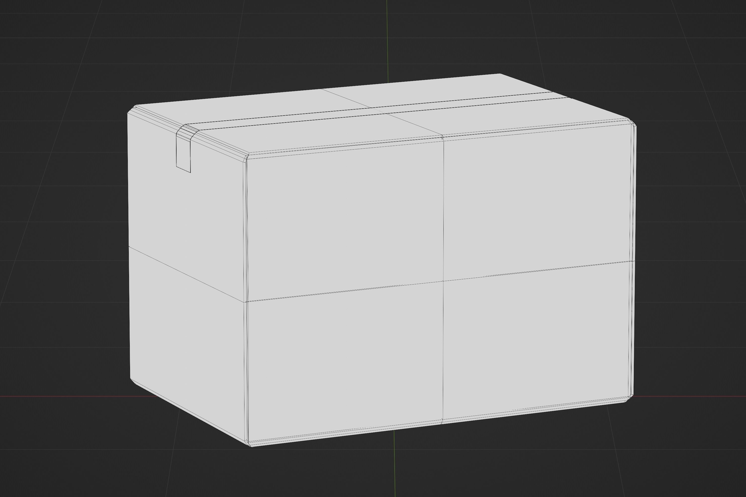Cardboard box Low-poly 3D model_4