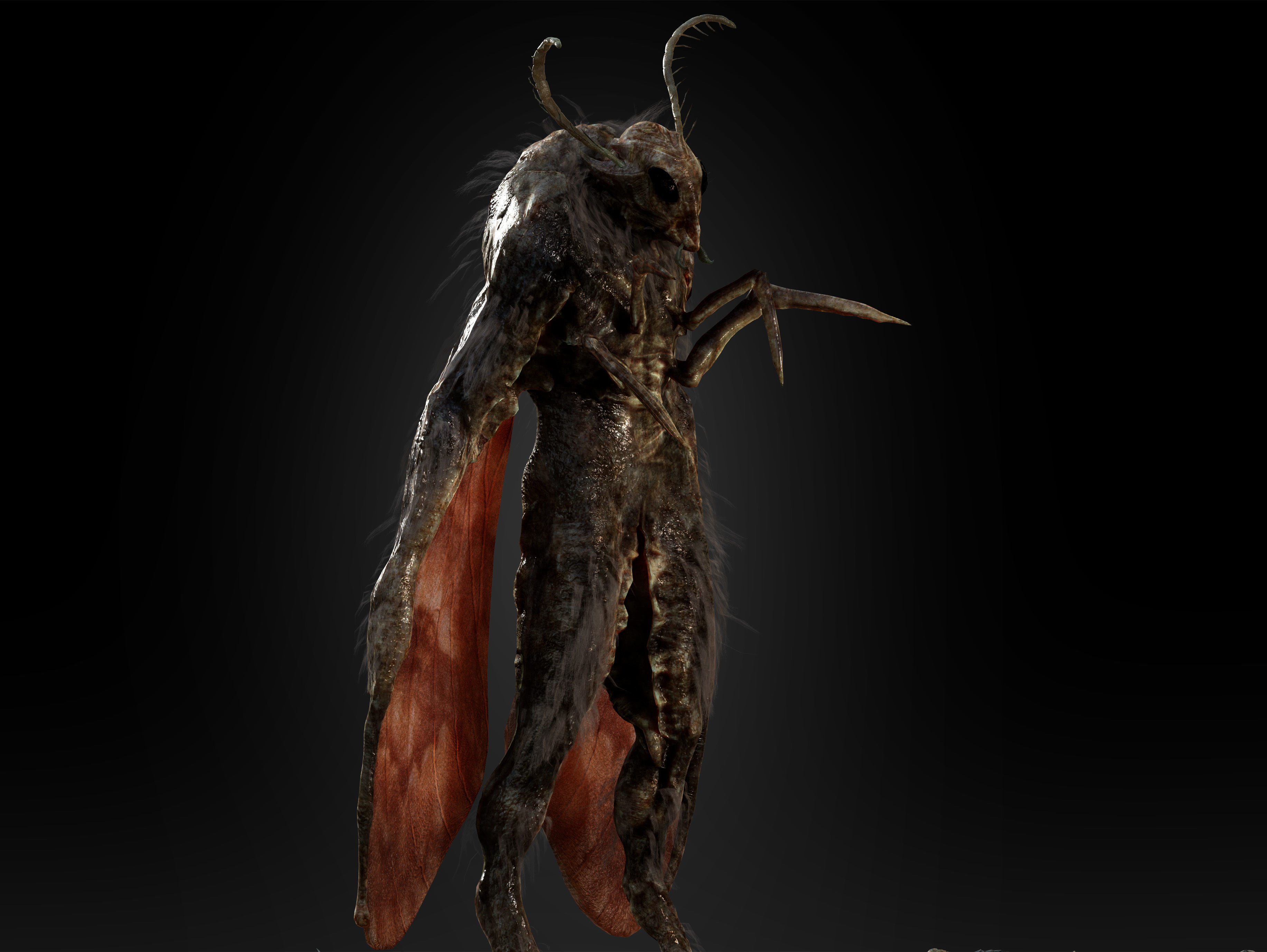 Mothman Low-poly 3D model_12