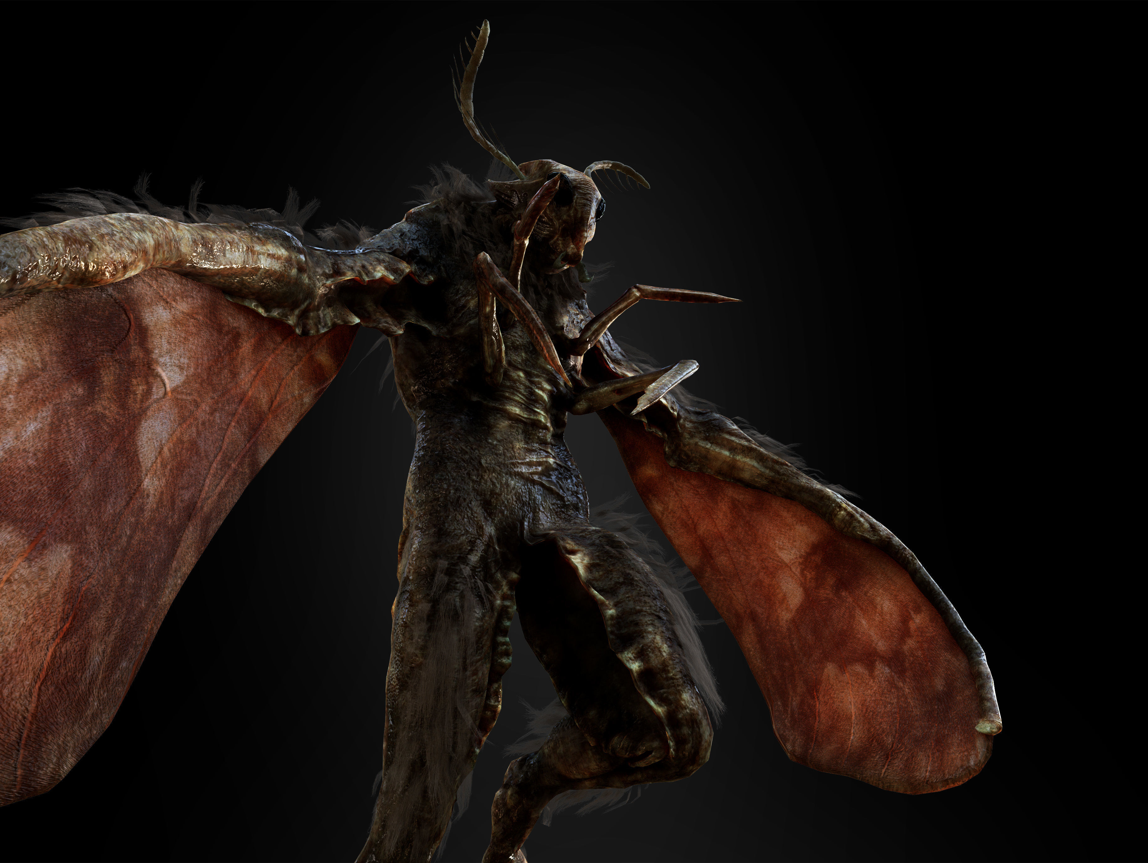 Mothman Low-poly 3D model_15