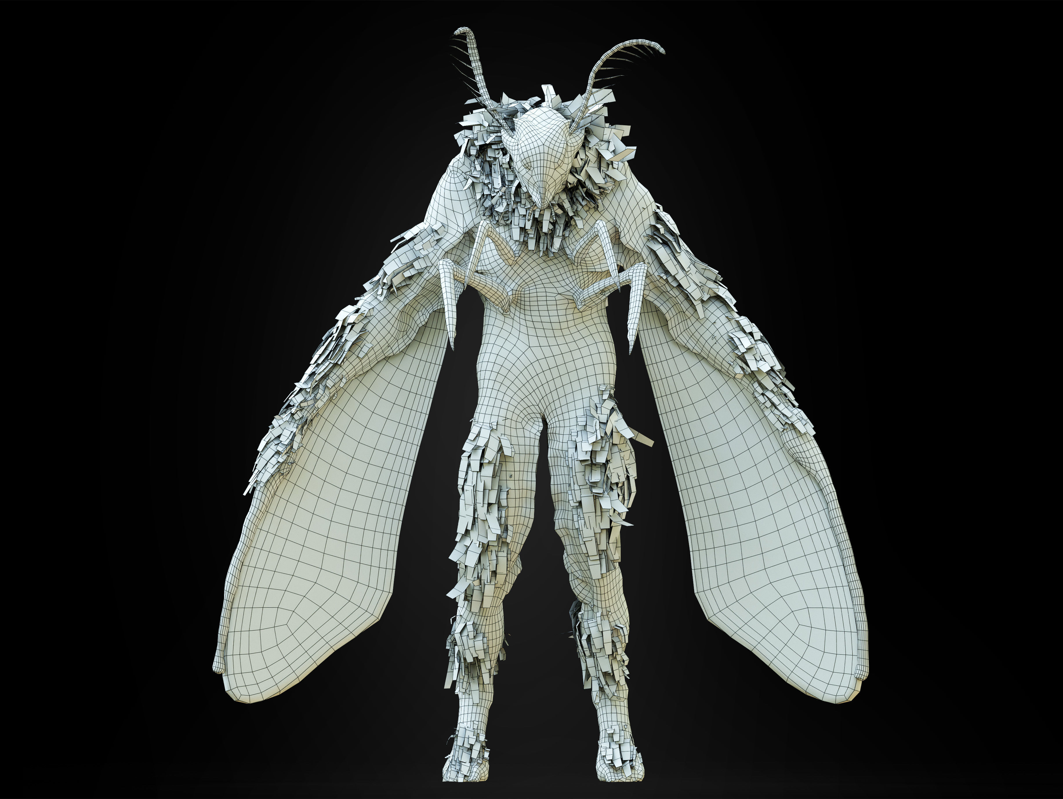Mothman Low-poly 3D model_16