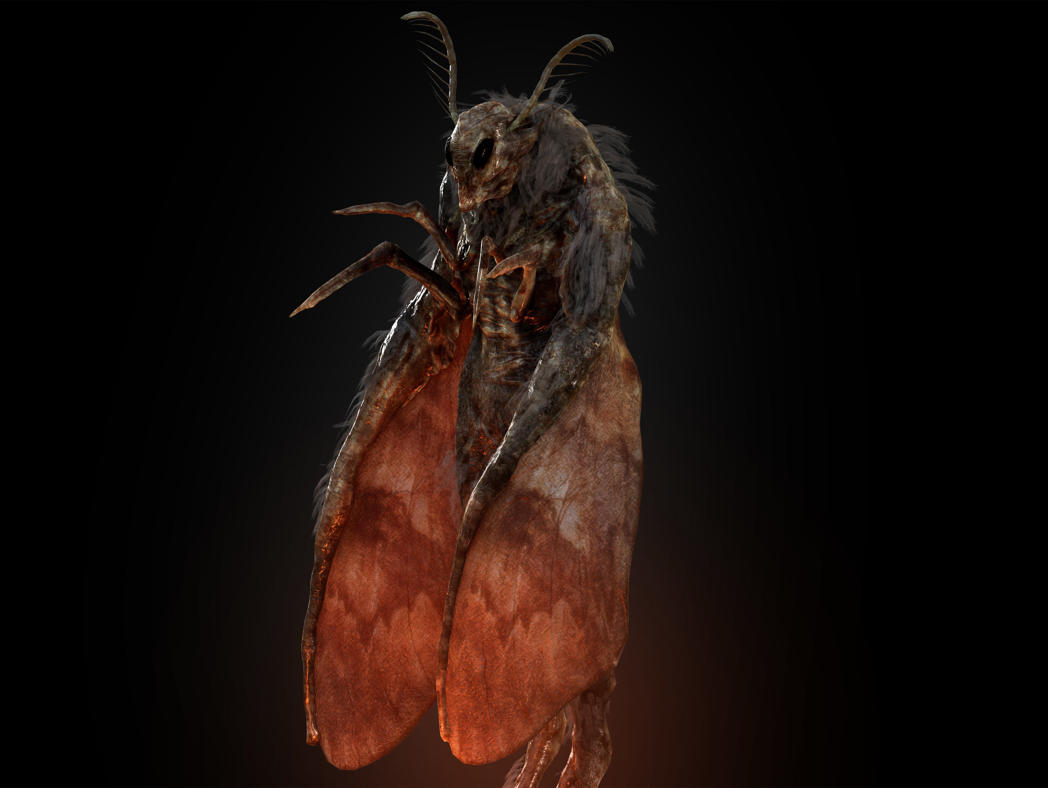 Mothman Low-poly 3D model_2