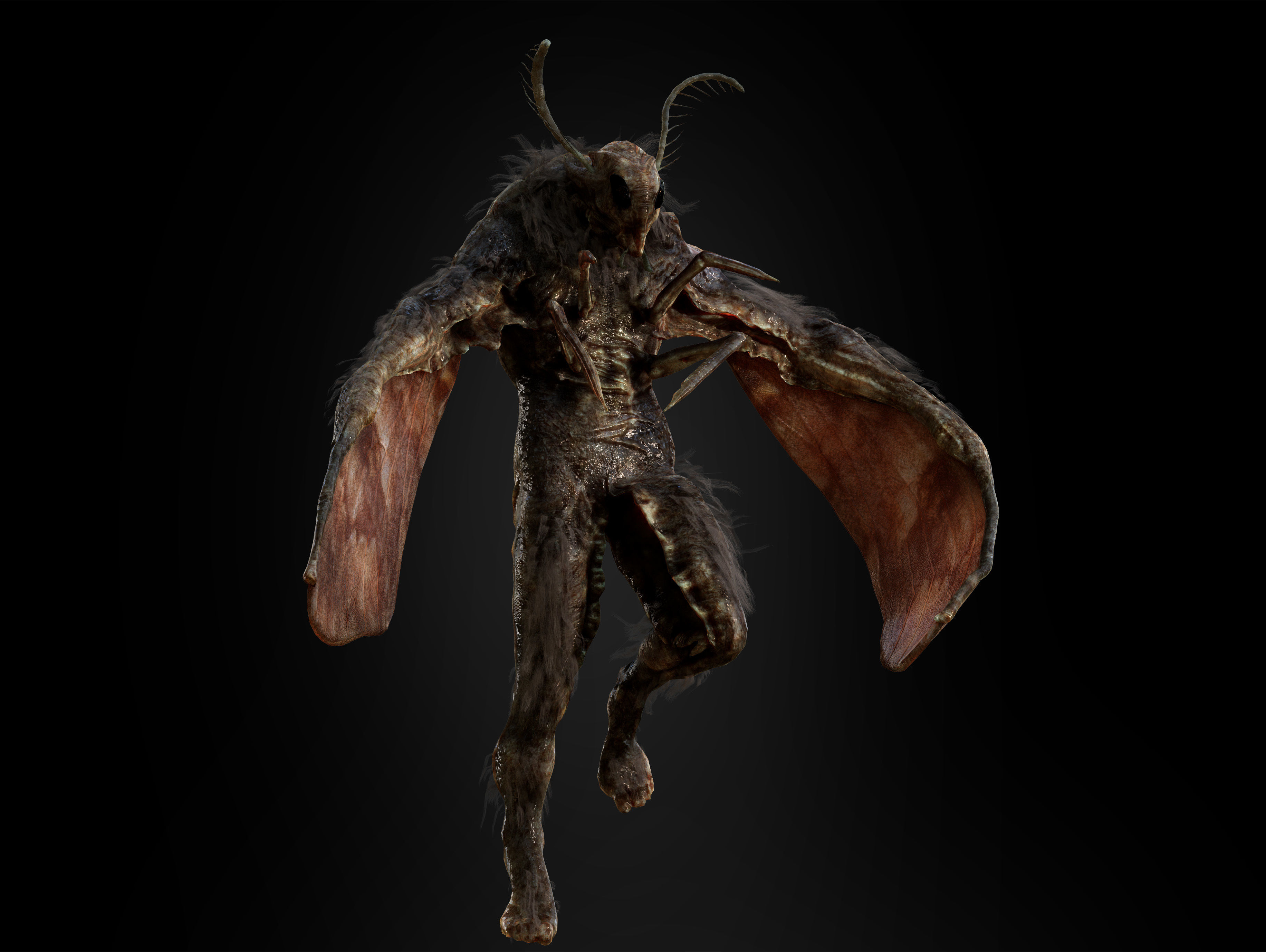 Mothman Low-poly 3D model_14