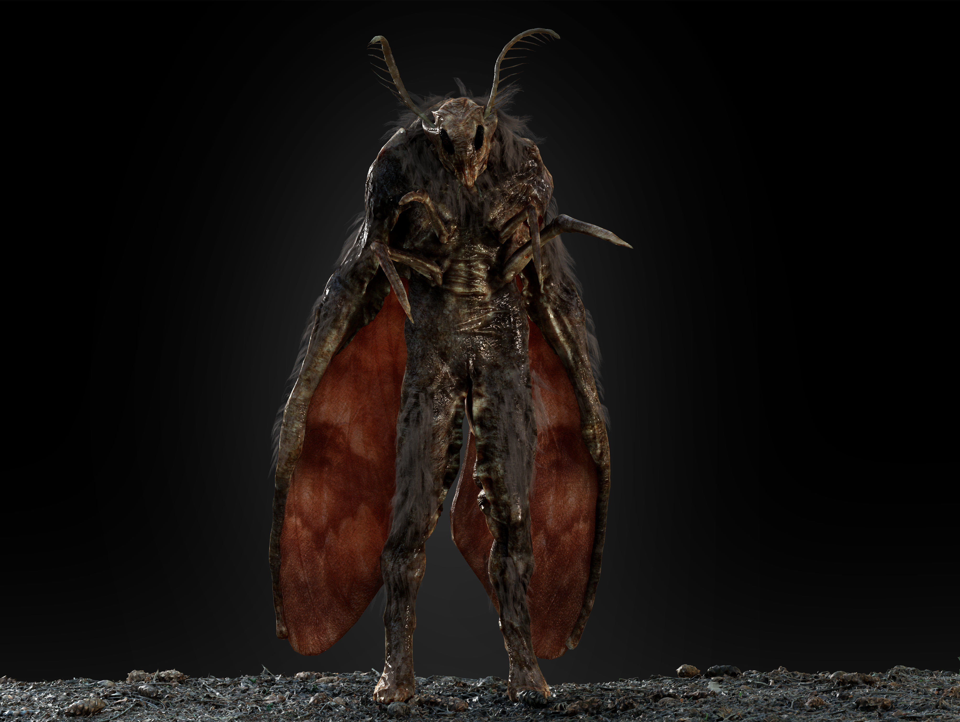 Mothman Low-poly 3D model_11