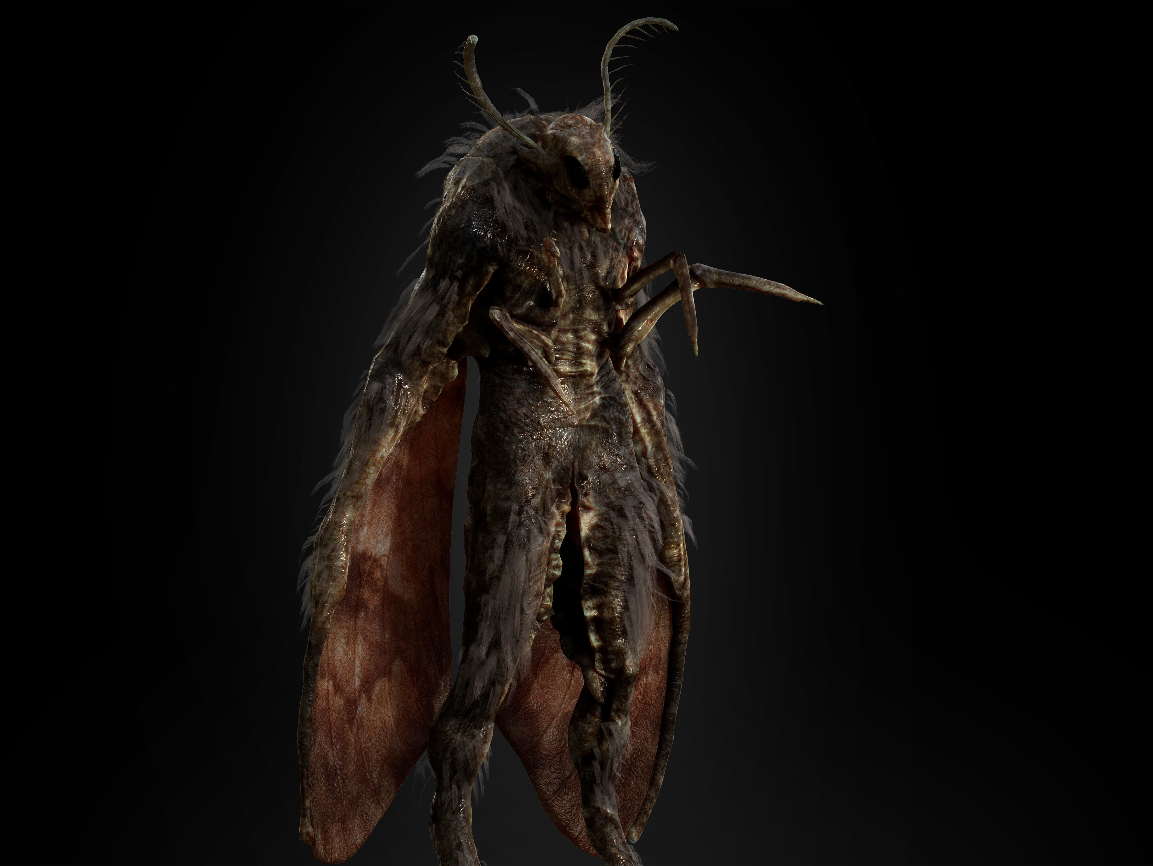 Mothman Low-poly 3D model_9