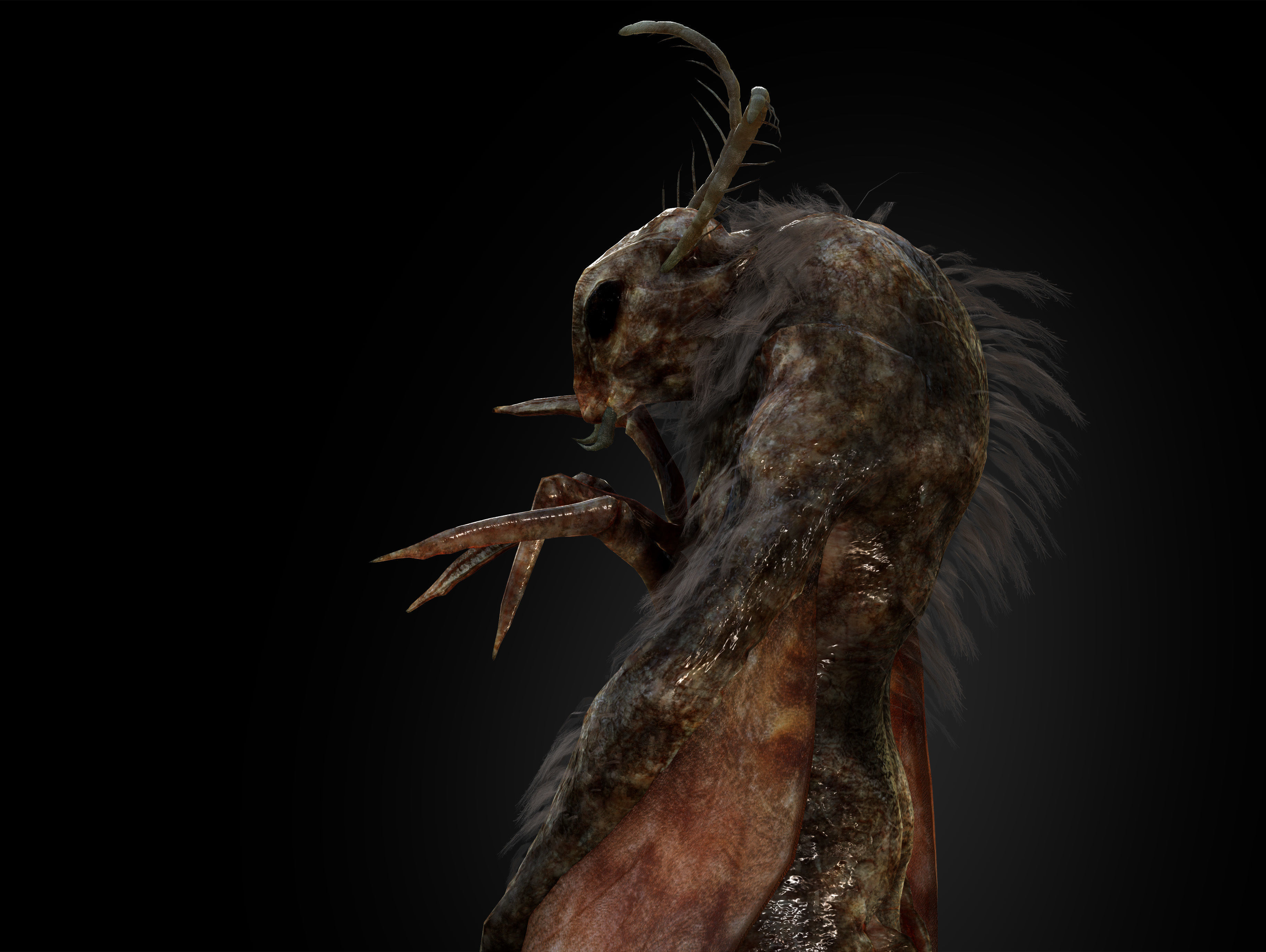 Mothman Low-poly 3D model_7
