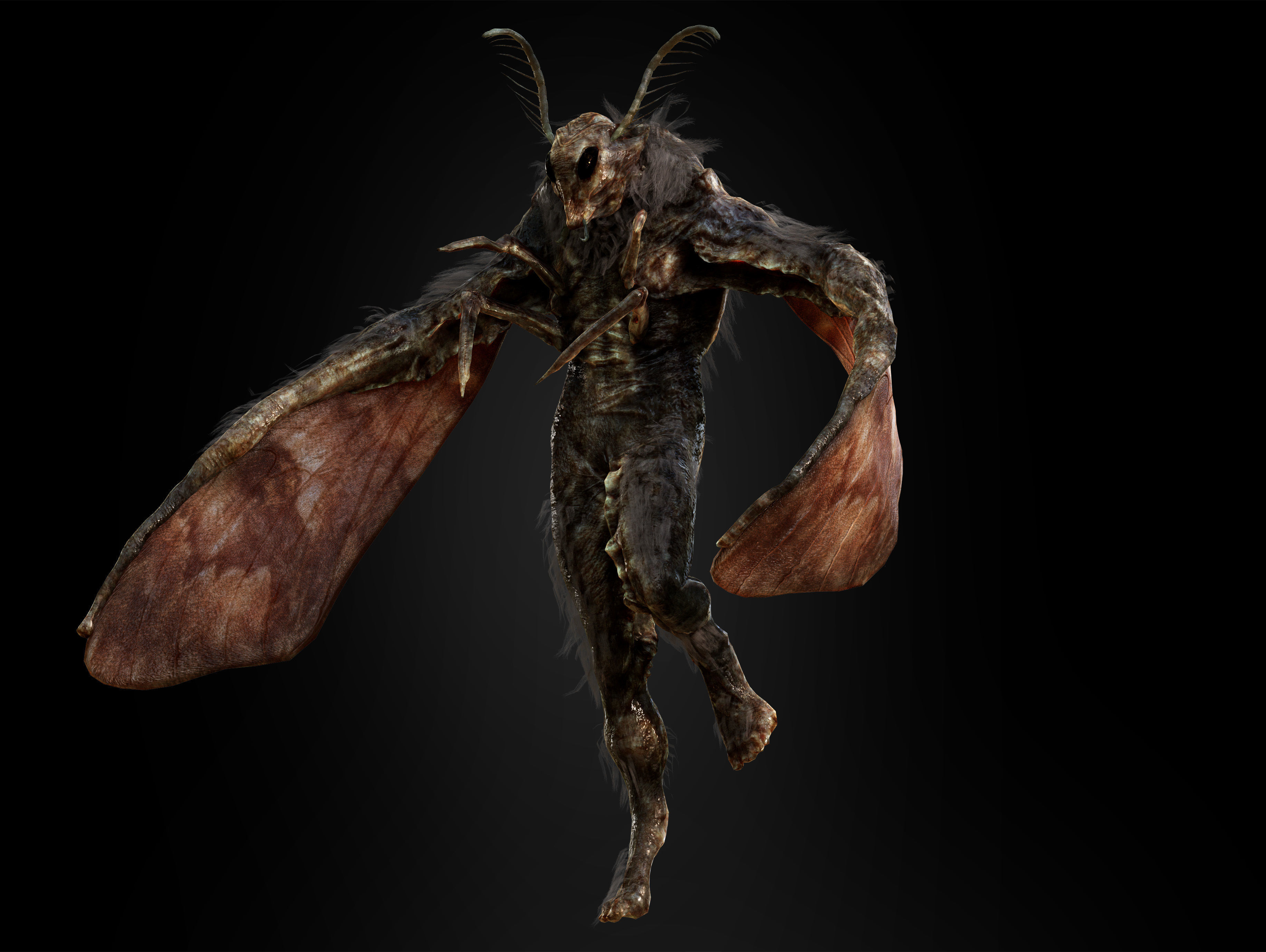 Mothman Low-poly 3D model_10