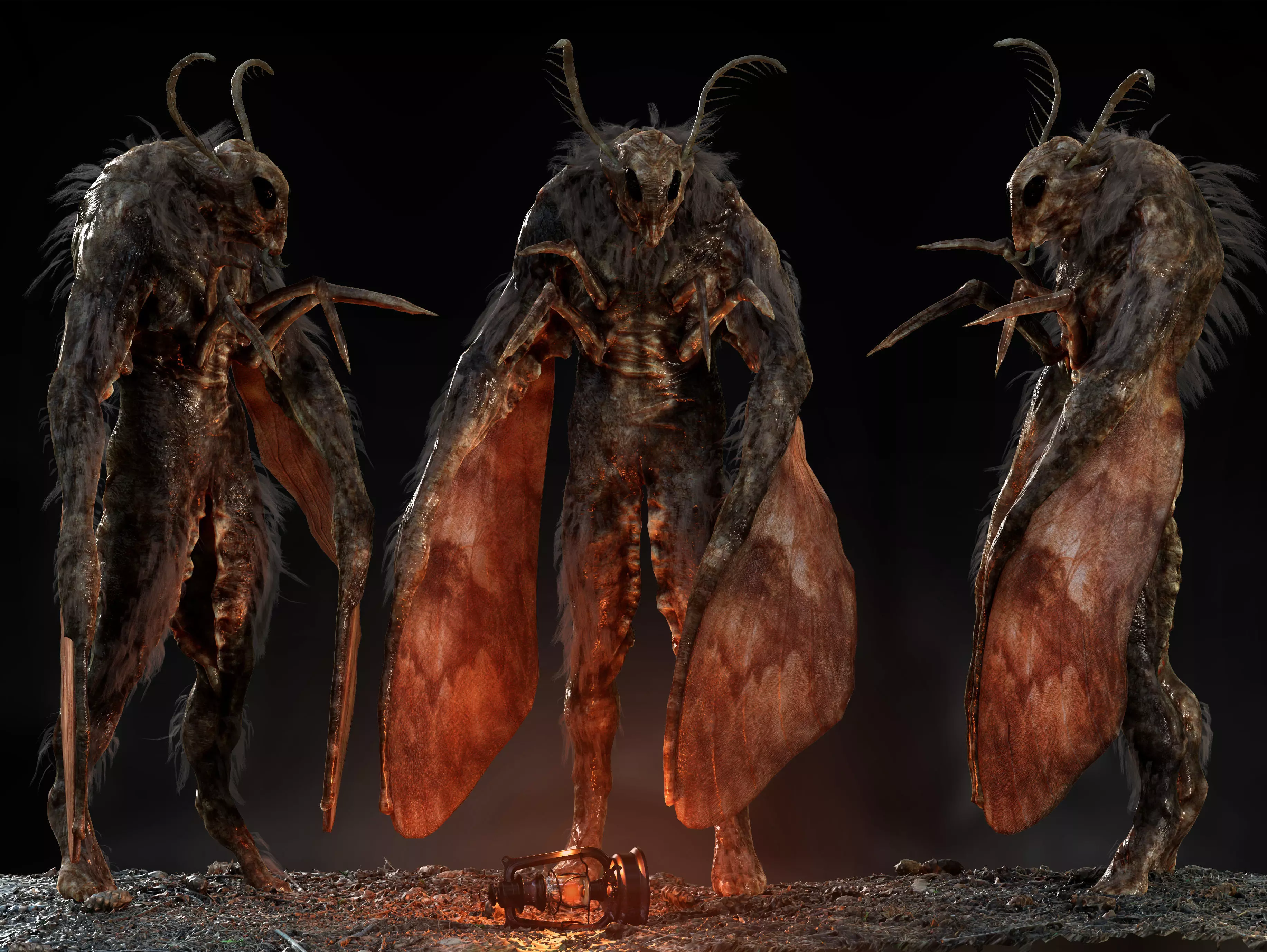 Mothman Low-poly 3D model_0