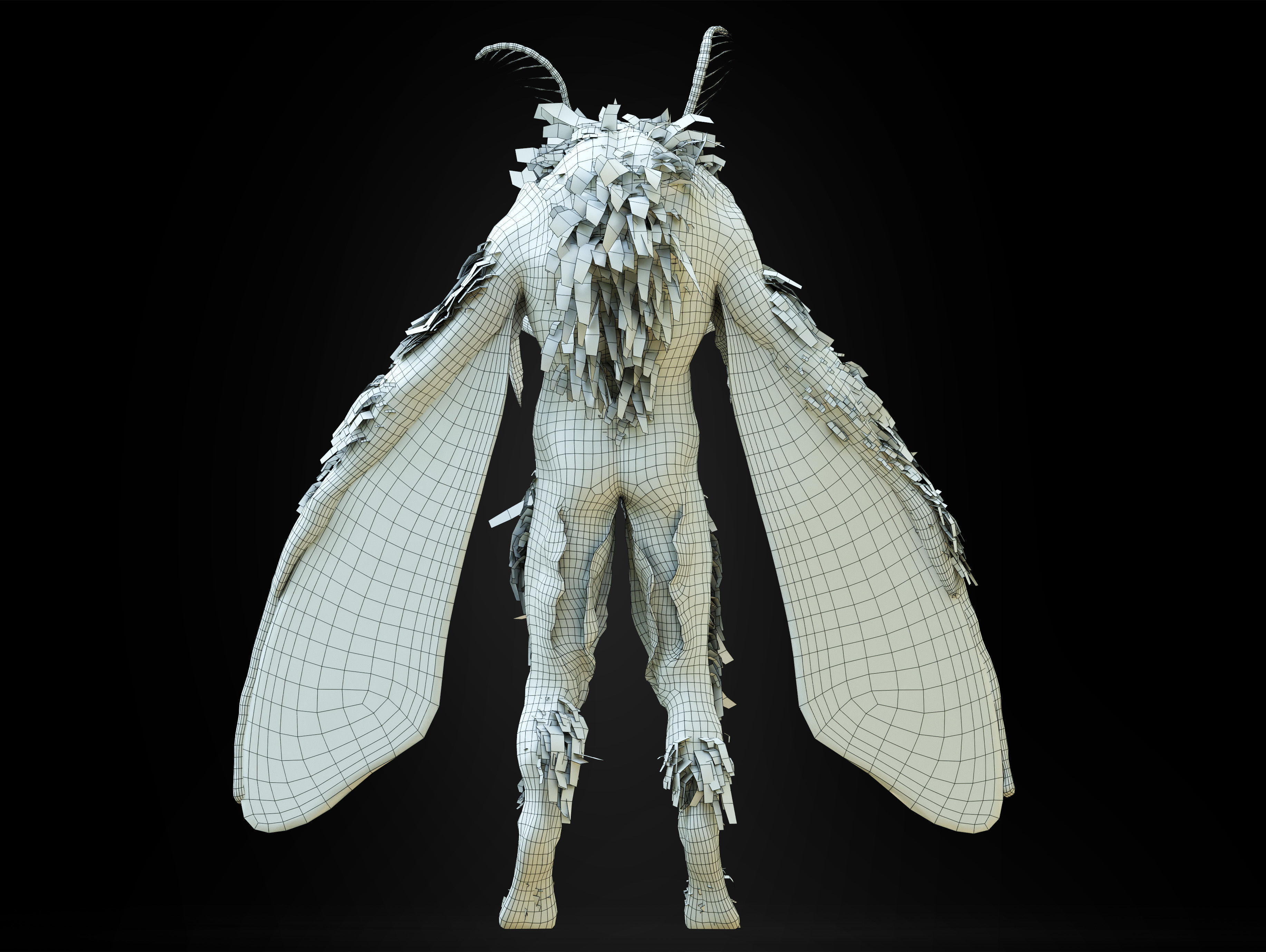 Mothman Low-poly 3D model_17