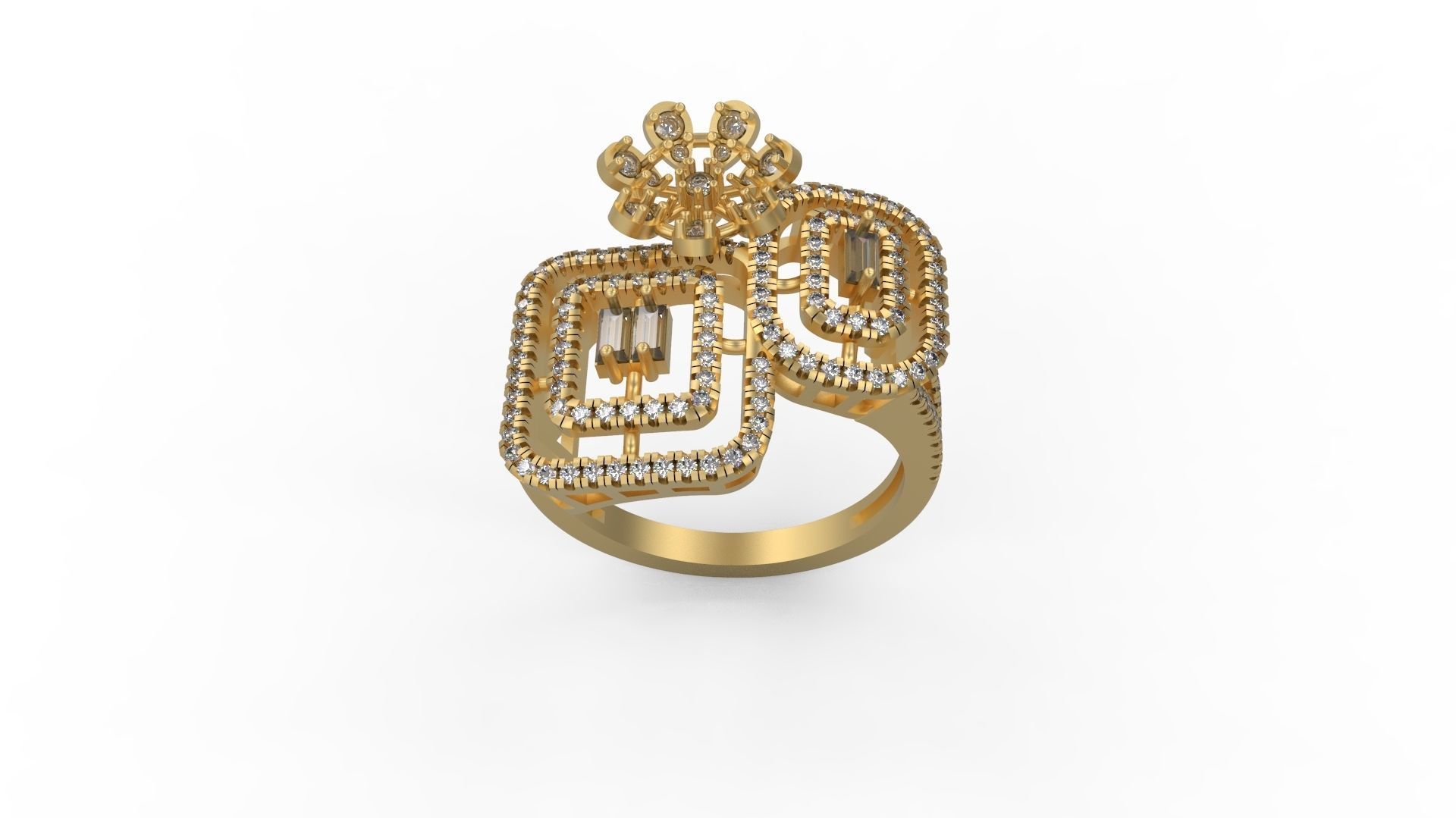 Woman Solitaire Ring 499 3D print model_3