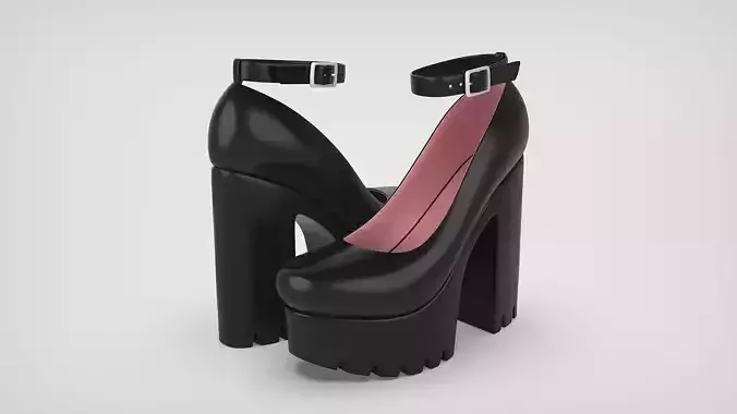 Beautiful Chunky Block Heels with Ankle Strap