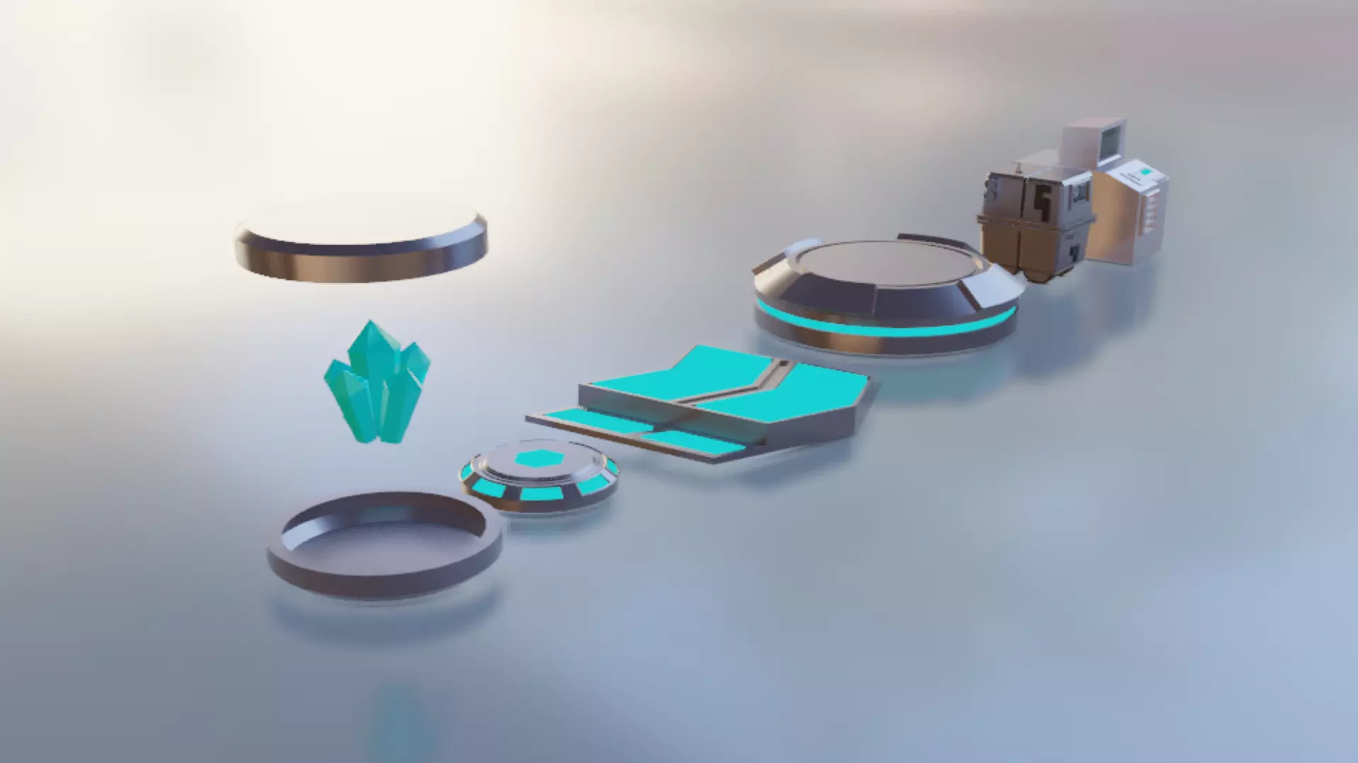 Sci-Fi Low-Poly Props Low-poly 3D model_0