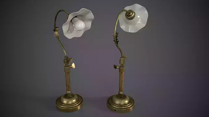 Old Flower Table Lamp