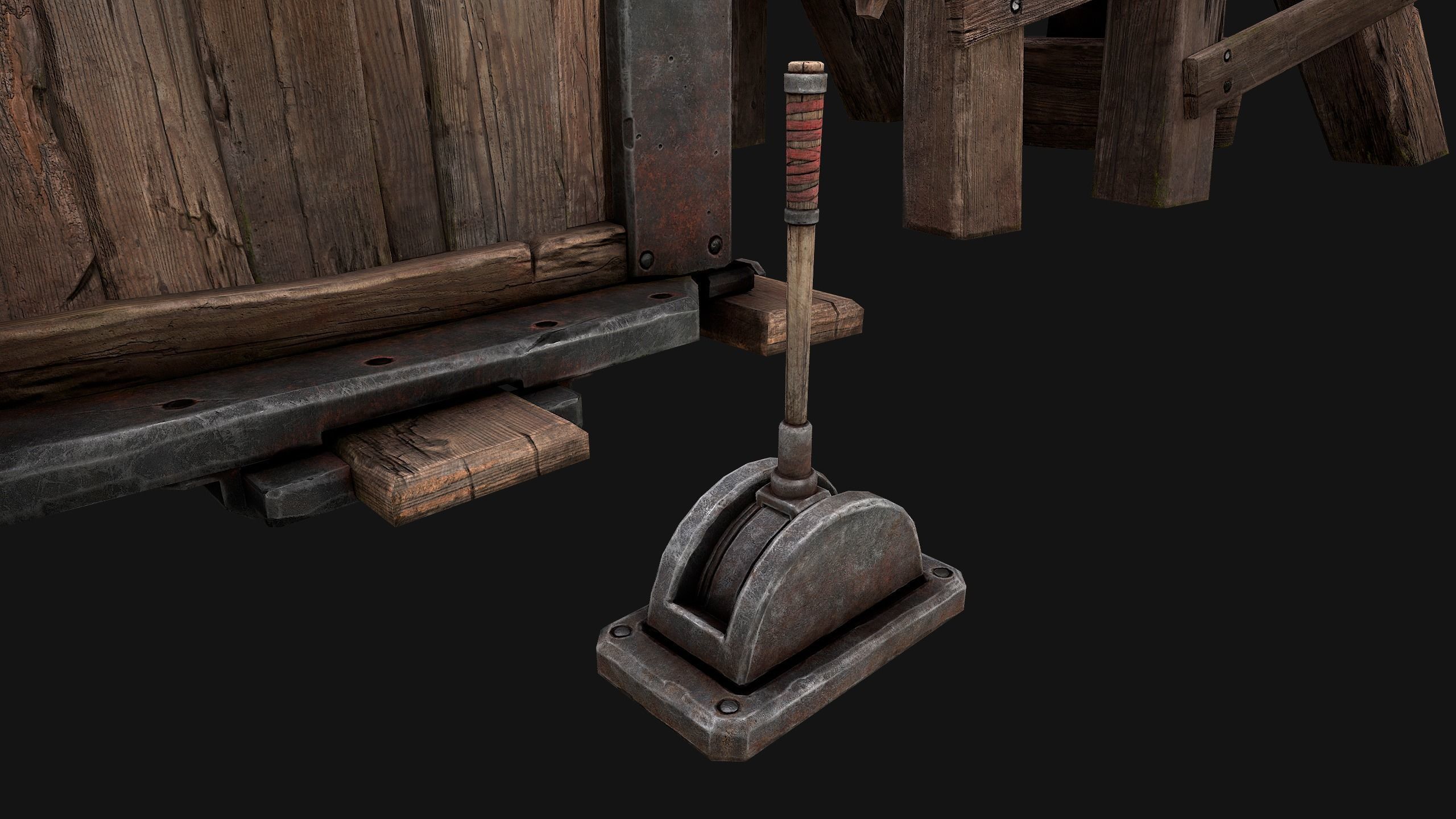 Medieval Lift Elevator Low-poly 3D model_2