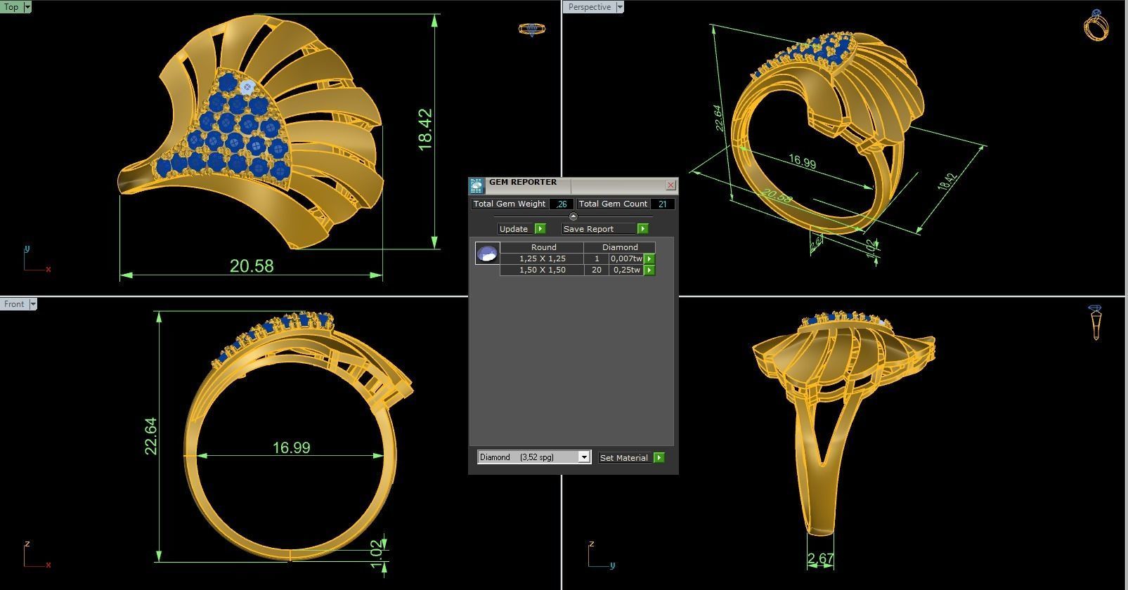 Woman Solitaire Ring 505 3D print model_7
