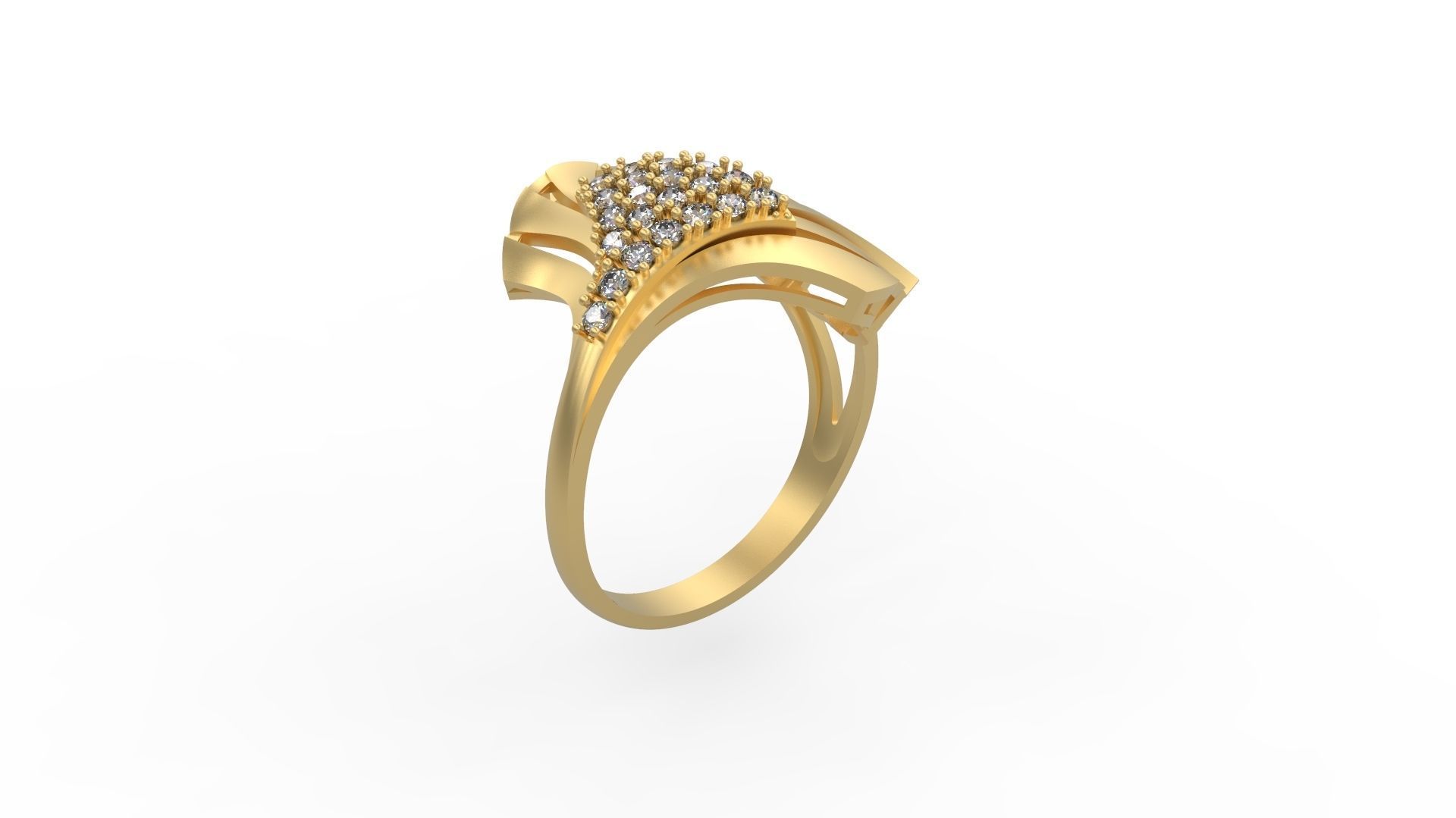 Woman Solitaire Ring 505 3D print model_1