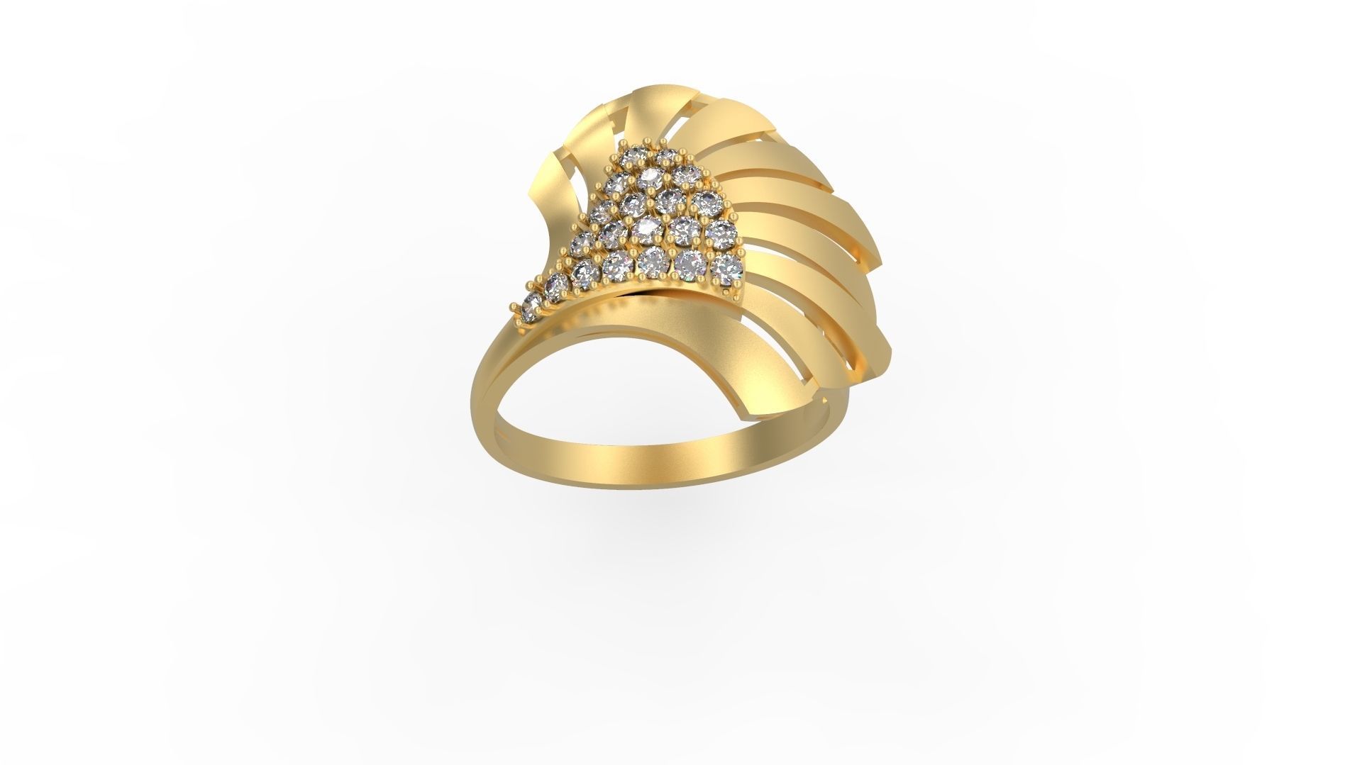 Woman Solitaire Ring 505 3D print model_5