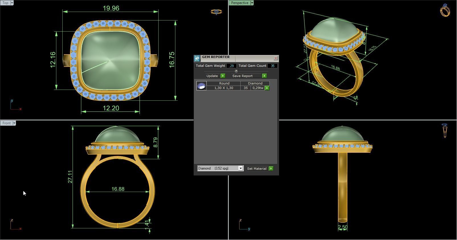 Woman Solitaire Ring 502 3D print model_5