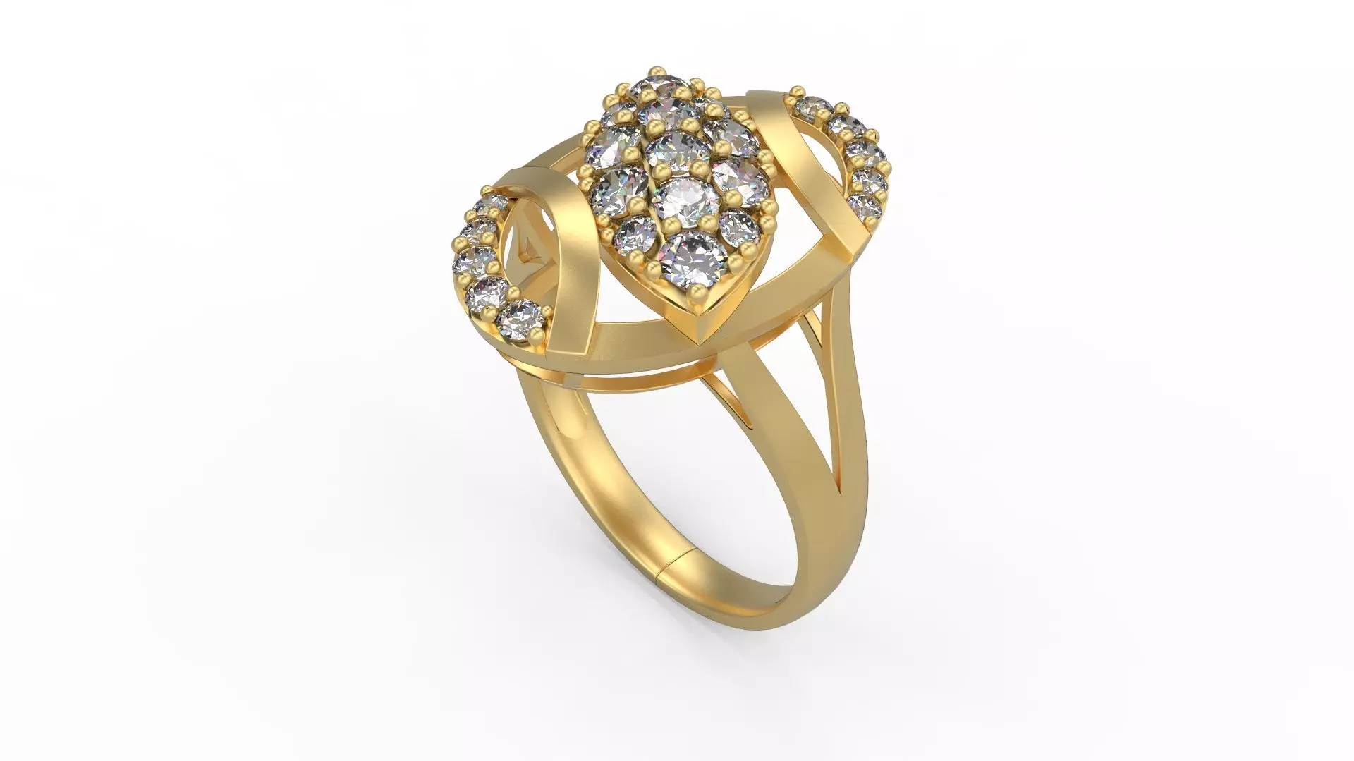 Woman Solitaire Ring 547 3D print model_0