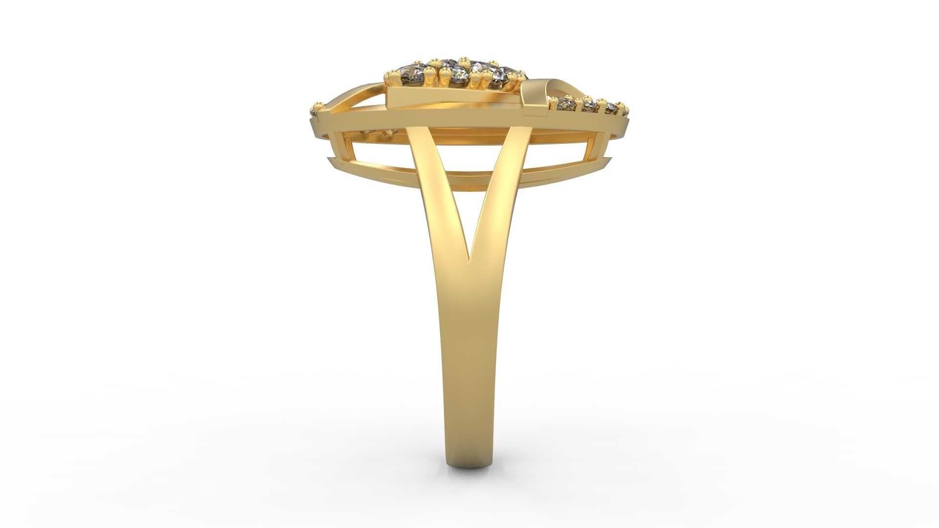 Woman Solitaire Ring 547 3D print model_3